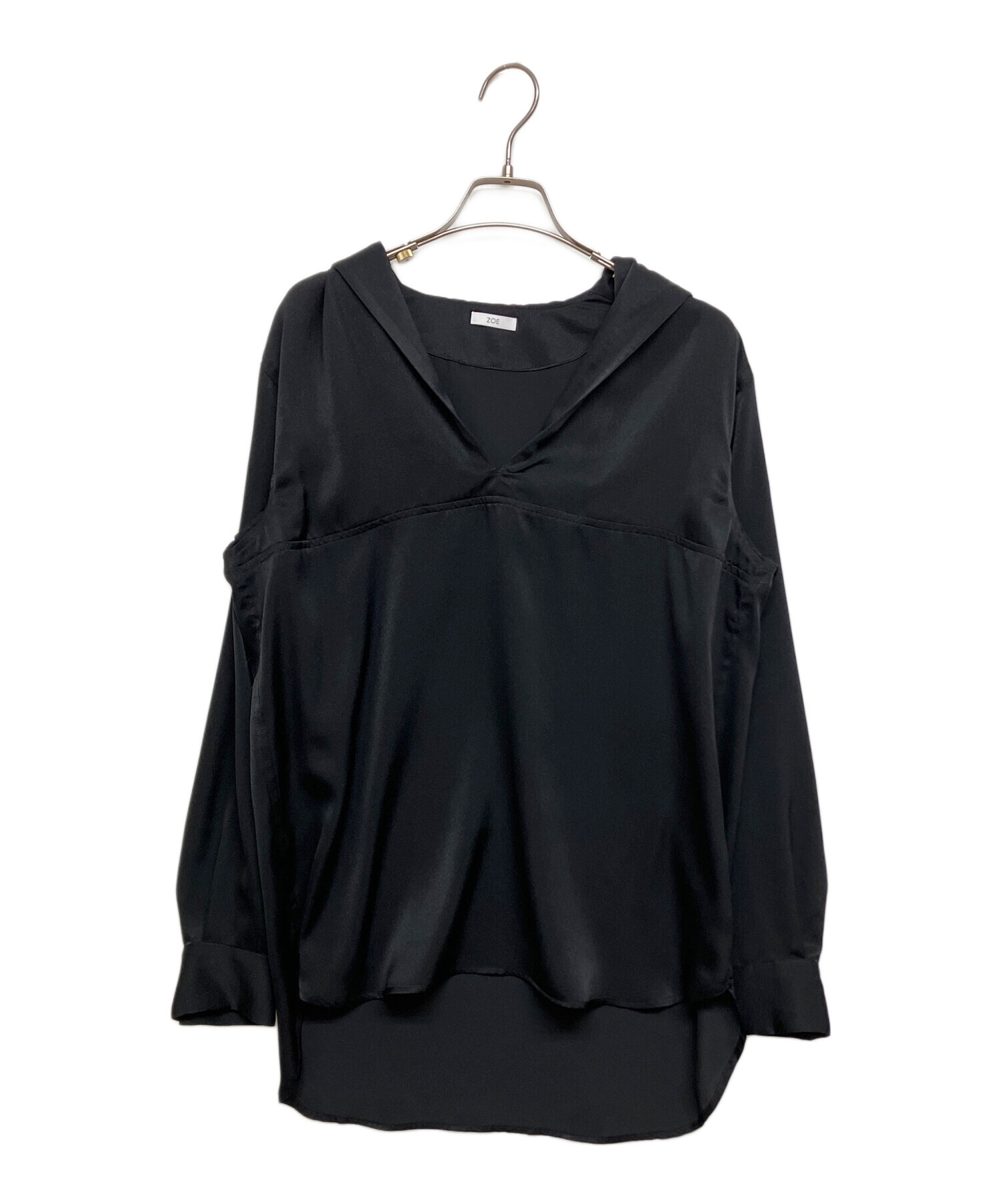 ZOE sailor collar shirtsセーラーシアーブラックS 中古・古着通販】ZOE (ゾーイ) sailor collar shirt/サテンセーラー