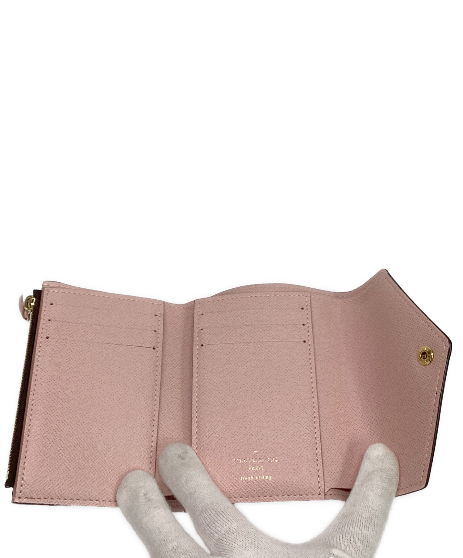 LOUIS VUITTON 三つ折り財布 ブラウン/ピンク LOUIS VUITTON 三つ折り財布 ブラウン/ピンク