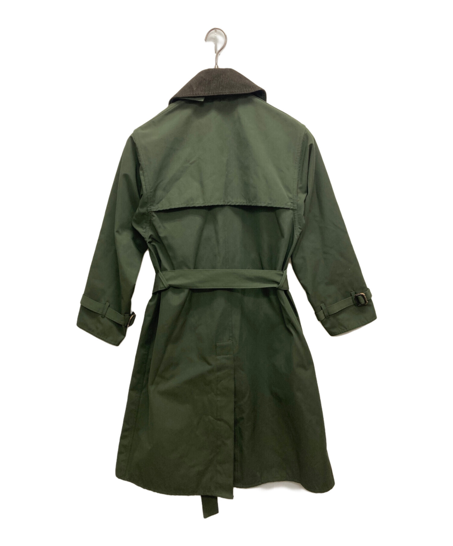 Barbour バブアー トレンチコート カーキ　グリーン40 中古・古着通販】Barbour (バブアー) 2レイヤートレンチコート カーキ