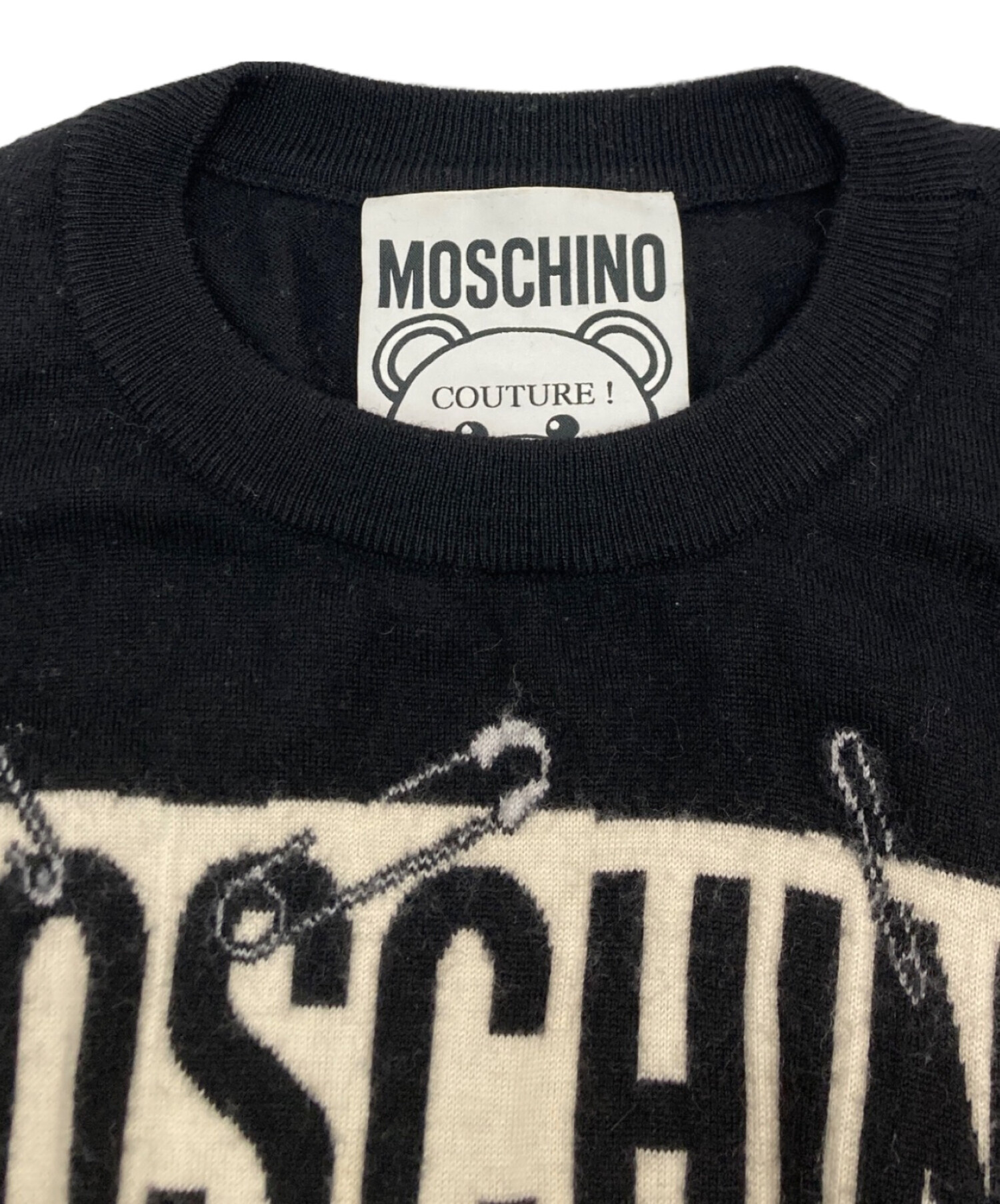 中古・古着通販】MOSCHINO (モスキーノ) ベアニット ブラック サイズ