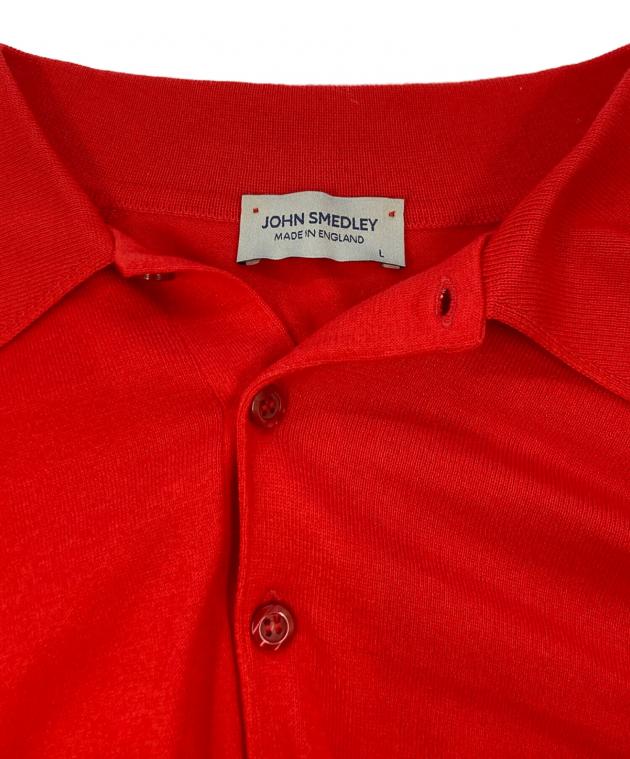 JOHN SMEDLEY レッド ポロシャツ Lサイズ 中古・古着通販】JOHN SMEDLEY (ジョンスメドレー) ニットポロシャツ