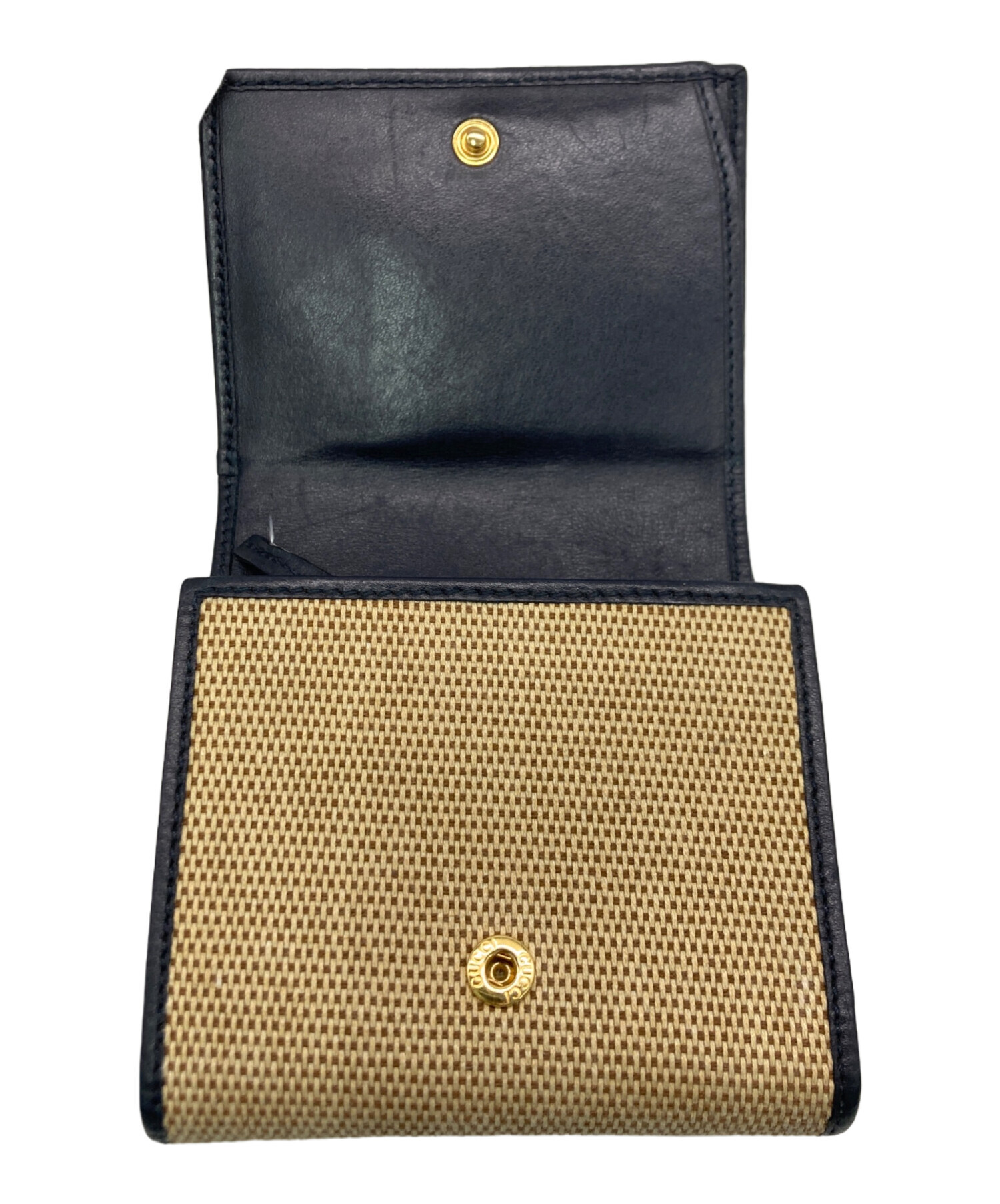 中古・古着通販】GUCCI (グッチ) ホースビット 2つ折り財布 ベージュ