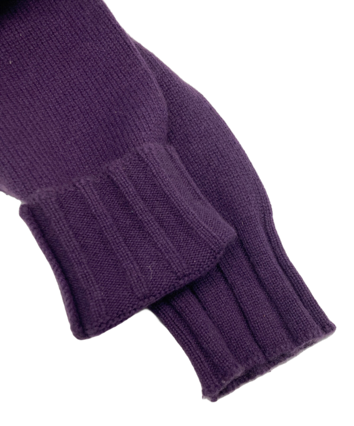 極美品 CHANEL シャネル カシミヤ100%ニット ノースリーブ パープル CHANEL カシミヤ100% バイカラー ココマーク金具 ノースリーブニット