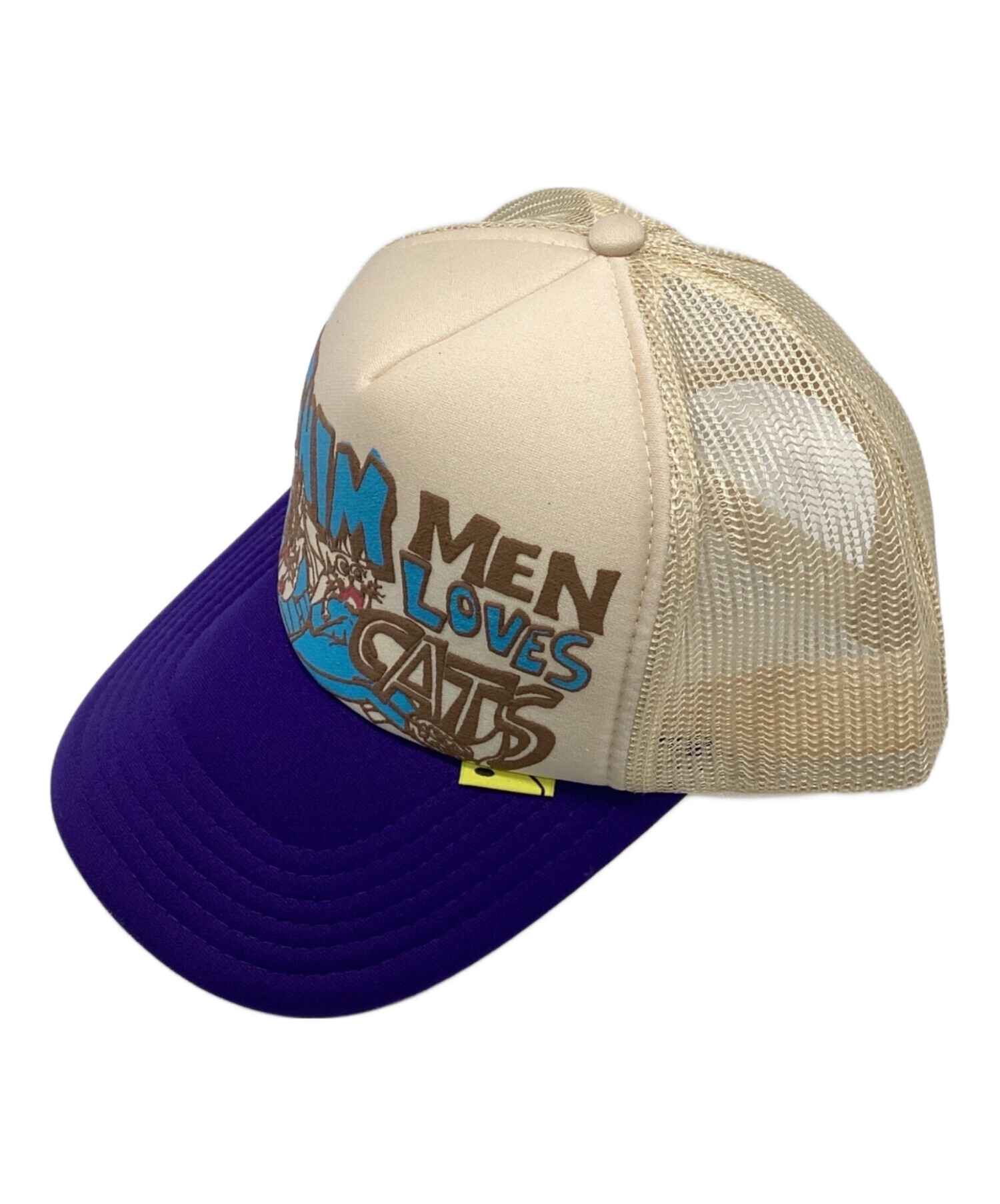 KAPITAL キャピタル DENIM MEN LOVES CATS メッシュ キャップ 水色x 
