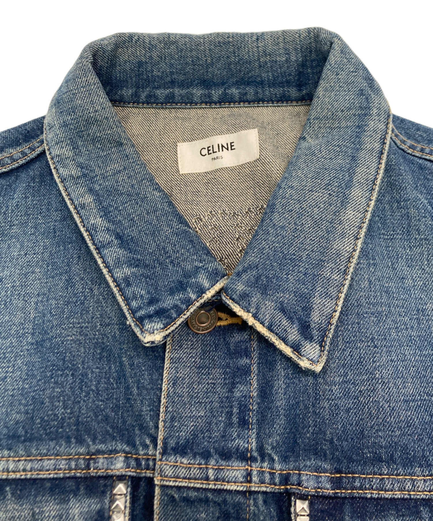 中古・古着通販】CELINE (セリーヌ) スタッズ デニムベスト インディゴ