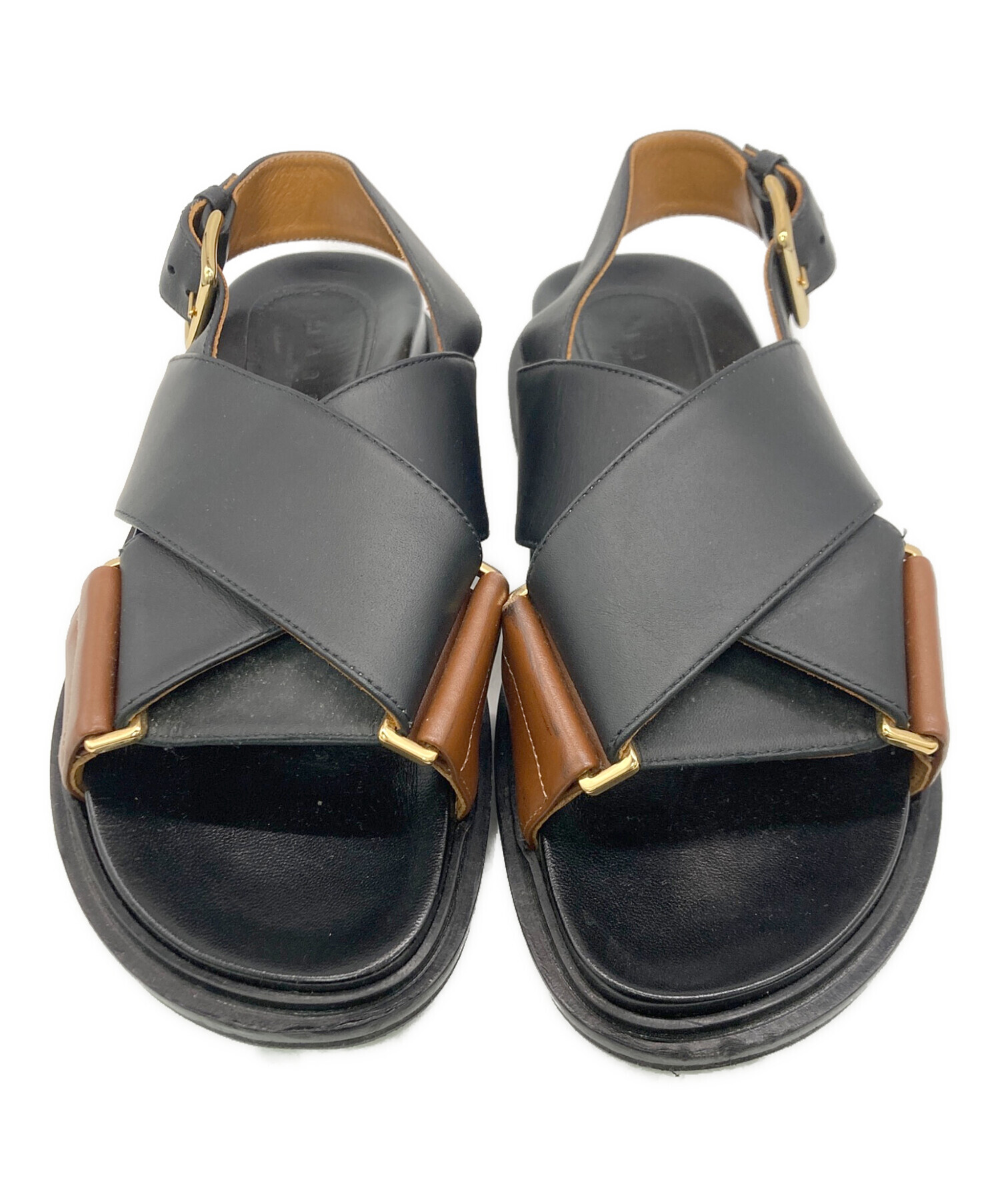 中古・古着通販】MARNI (マルニ) レザー クリスクロスサンダル