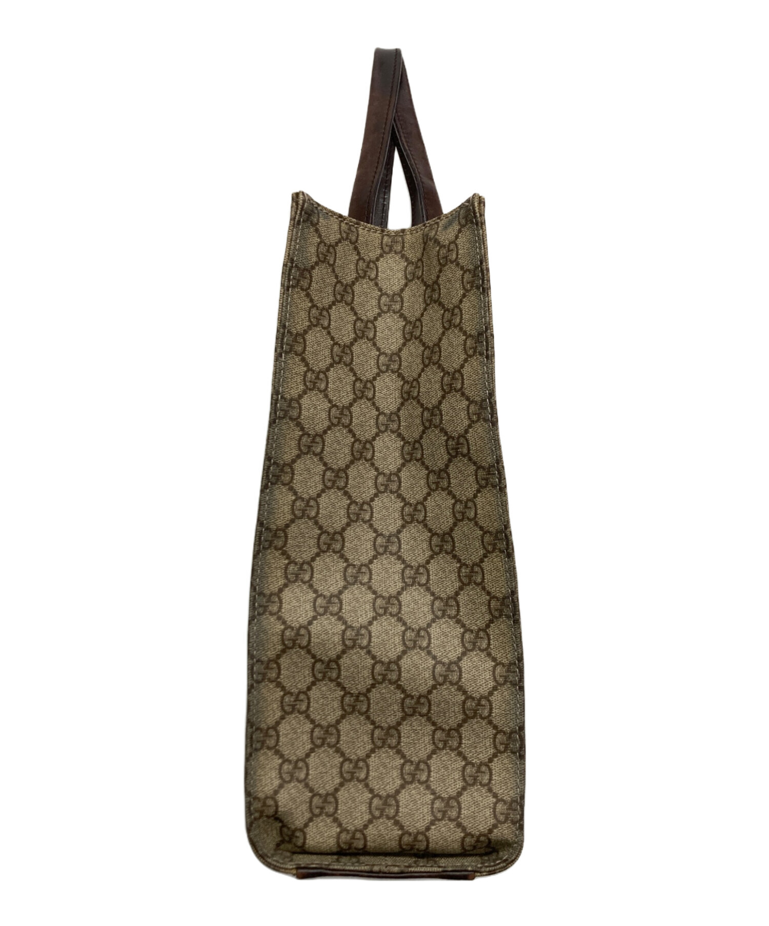 GUCCI トートバッグ ベージュ ロゴ入り 中古・古着通販】GUCCI (グッチ) トートバッグ ベージュ｜ブランド