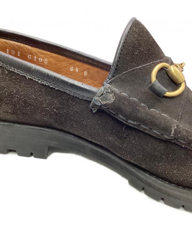 中古・古着通販】GUCCI (グッチ) ホースビット スエードローファー