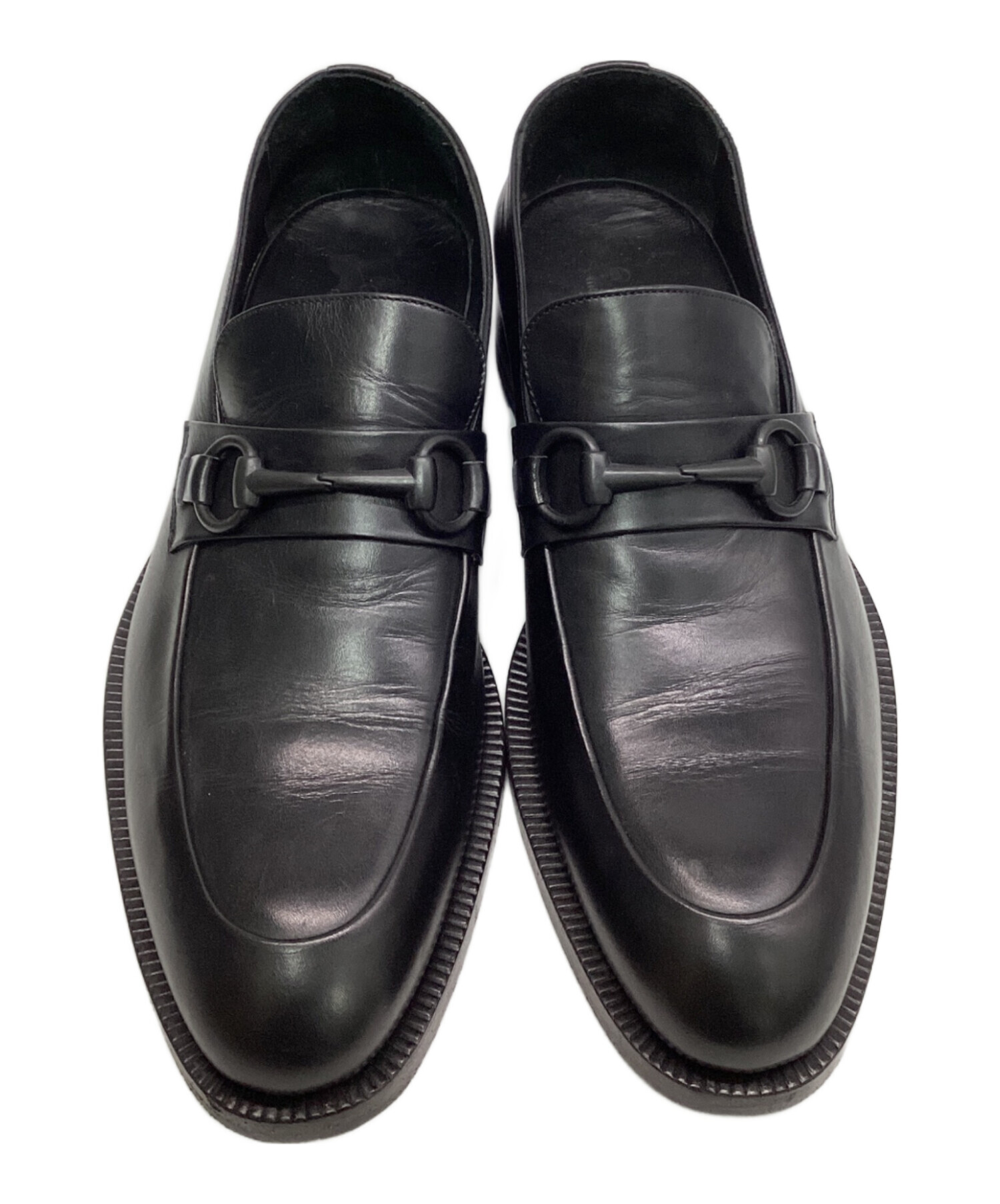 中古・古着通販】GUCCI (グッチ) ホースビットローファー ブラック