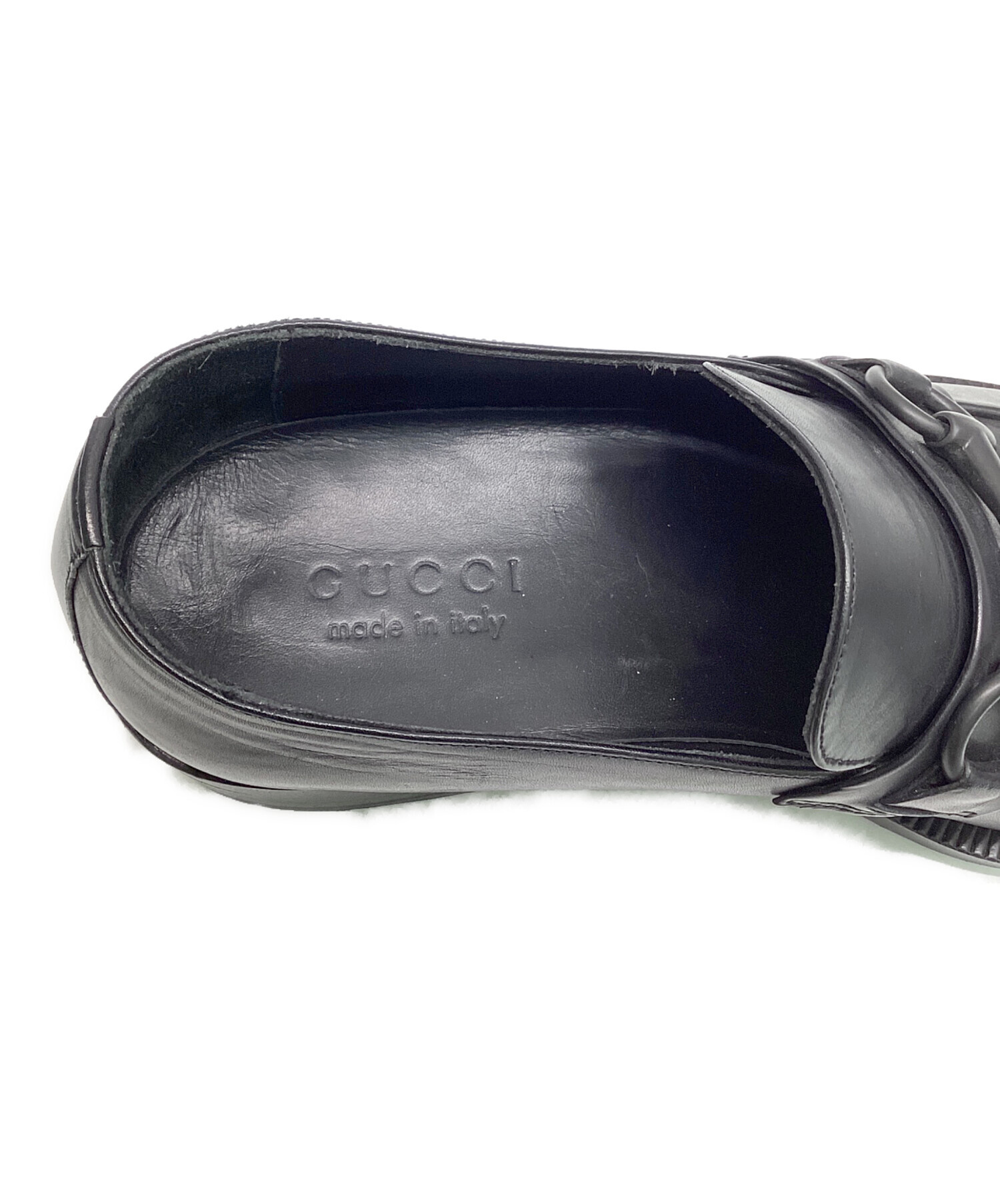 中古・古着通販】GUCCI (グッチ) ホースビットローファー ブラック