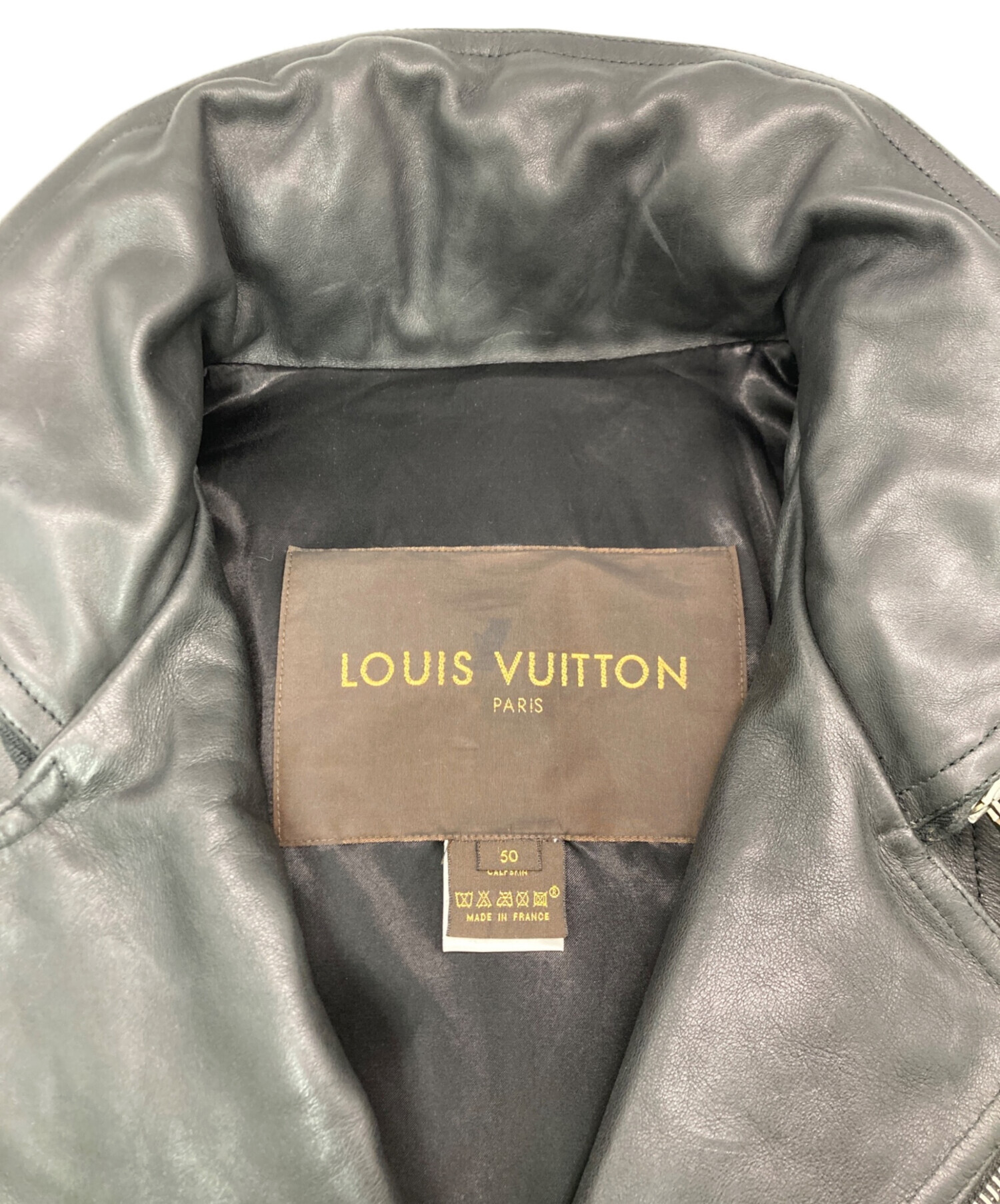 T　レアモデル　ルイヴィトン　レザージャケット　最高級ラムスキン　５０ 中古・古着通販】LOUIS VUITTON (ルイ ヴィトン) カーフスキンレザー