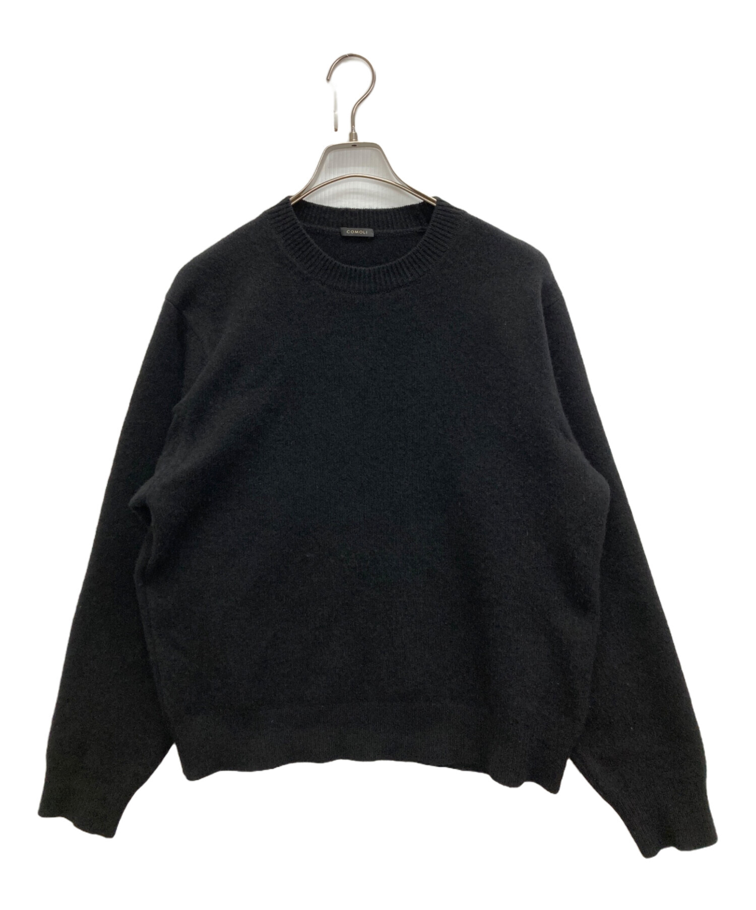 中古・古着通販】COMOLI (コモリ) ラムズウール クルーネック ブラック 中古・古着通販】COMOLI (コモリ) ラムズウール クルーネック ブラック