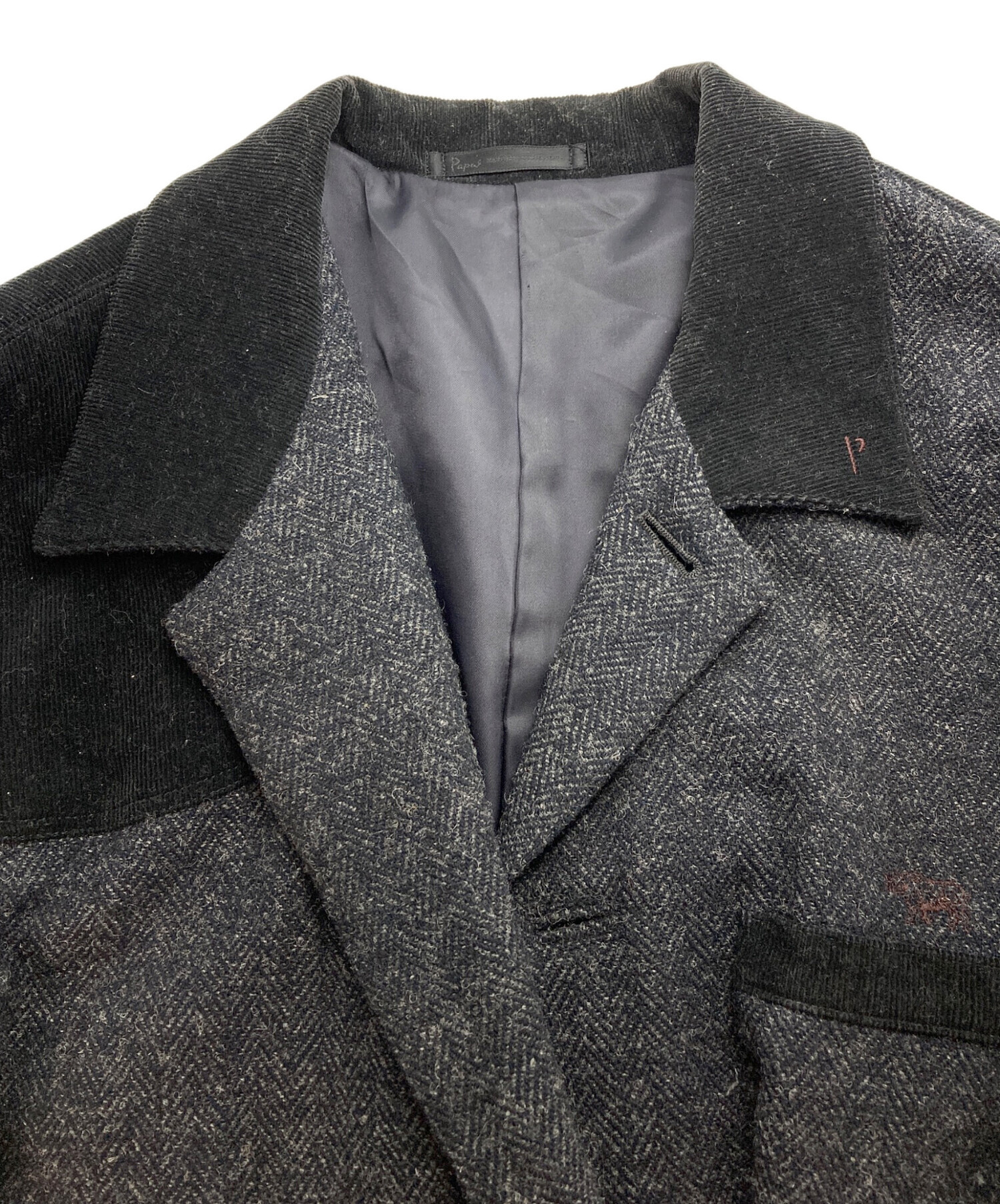 中古・古着通販】PAPAS (パパス) コーデュロイウールジャケット グレー