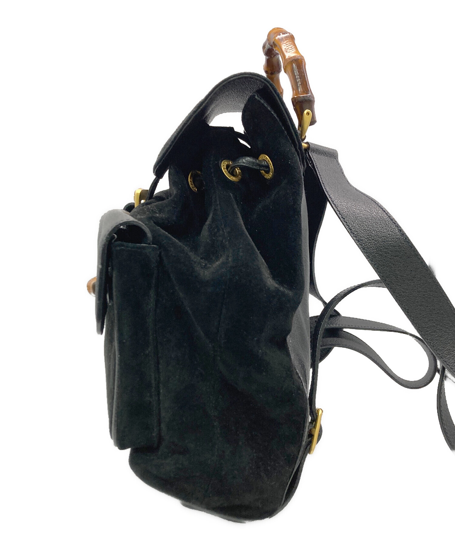 中古・古着通販】GUCCI (グッチ) スウェードレザーコンビバンブー 