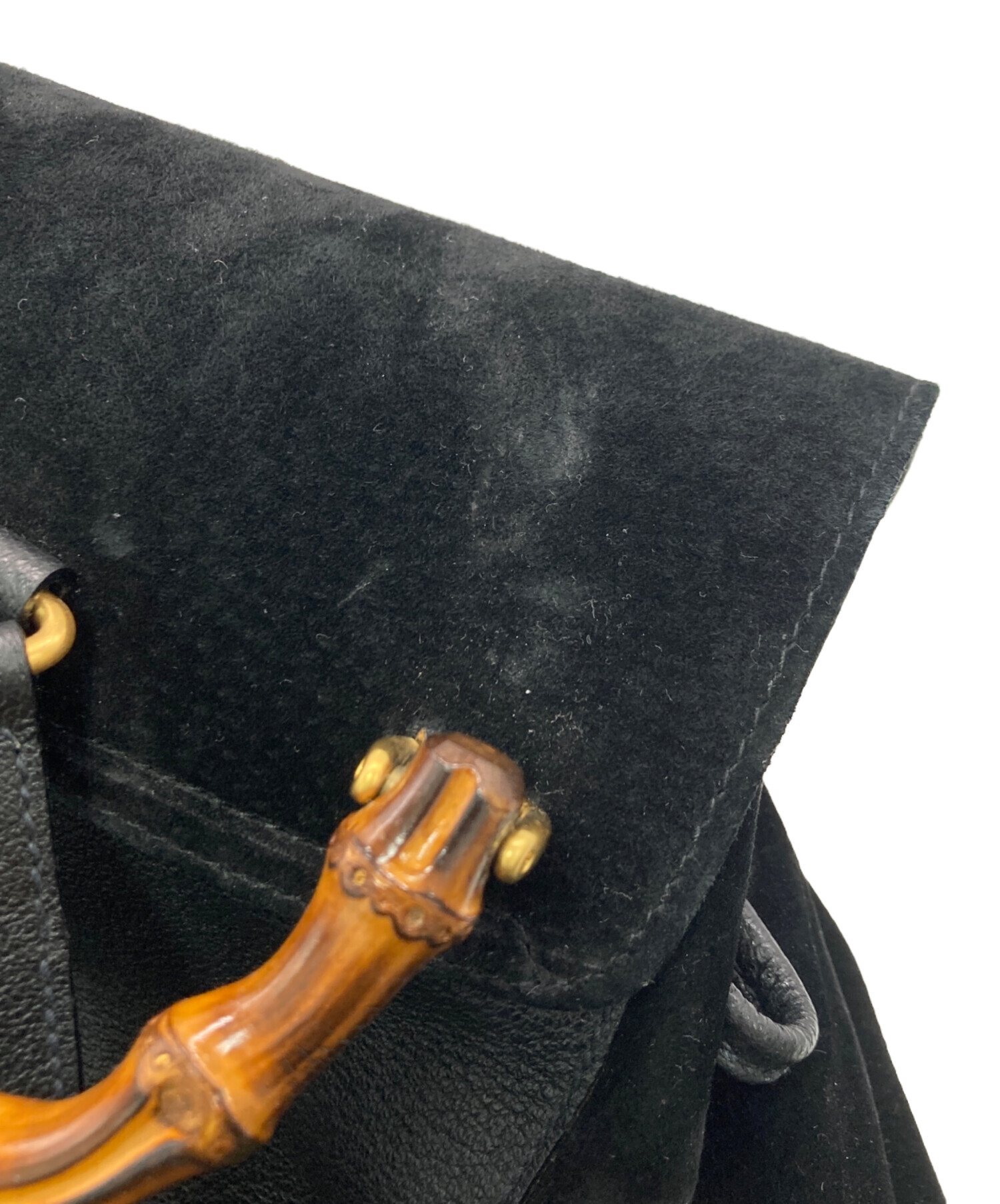 中古・古着通販】GUCCI (グッチ) スウェードレザーコンビバンブー