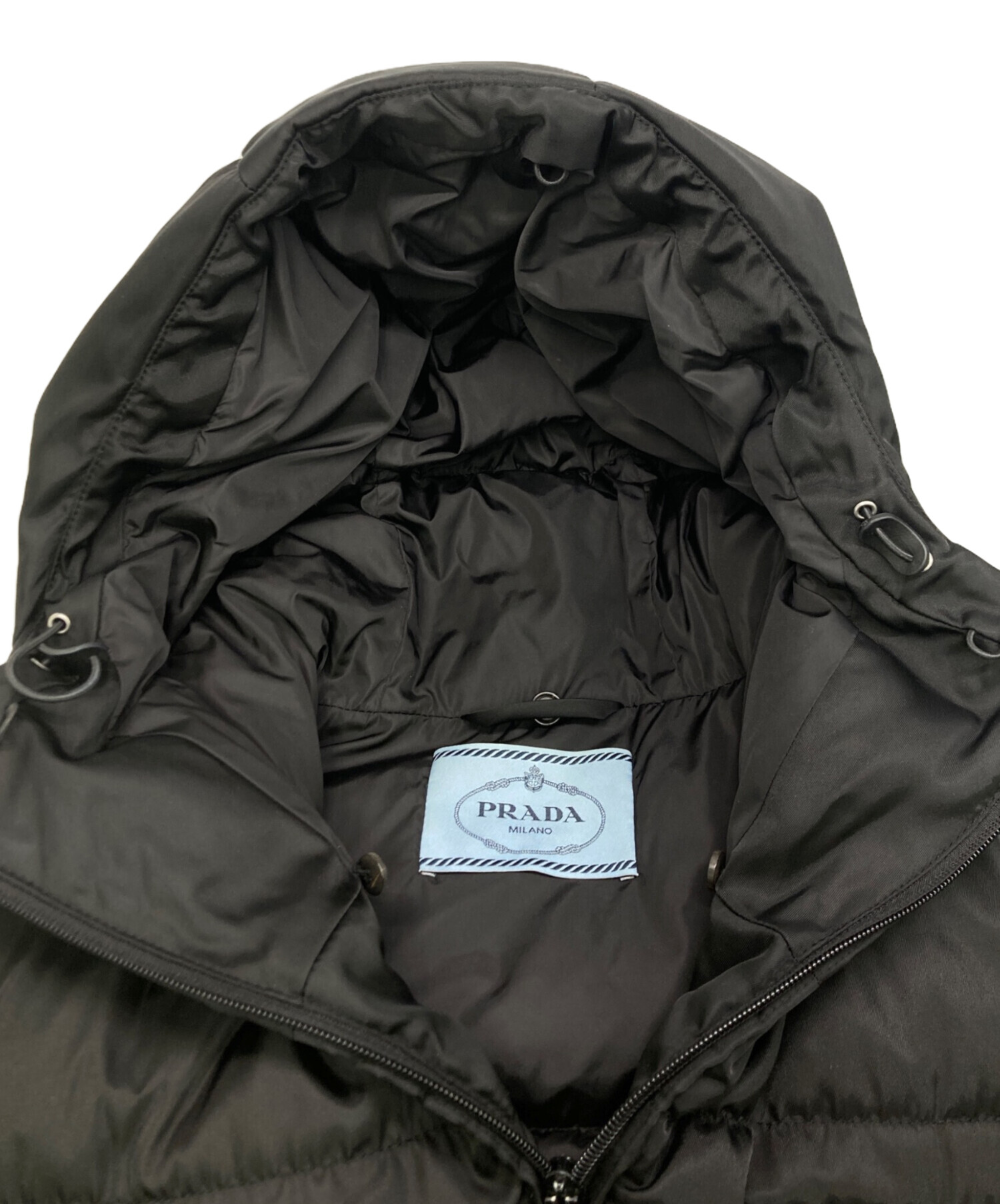 PRADA プラダ フーデッド　ダウンジャケット 290085 PRADA（プラダ） ジャケット Size:S フェザー ダウン 2022AW ロゴ