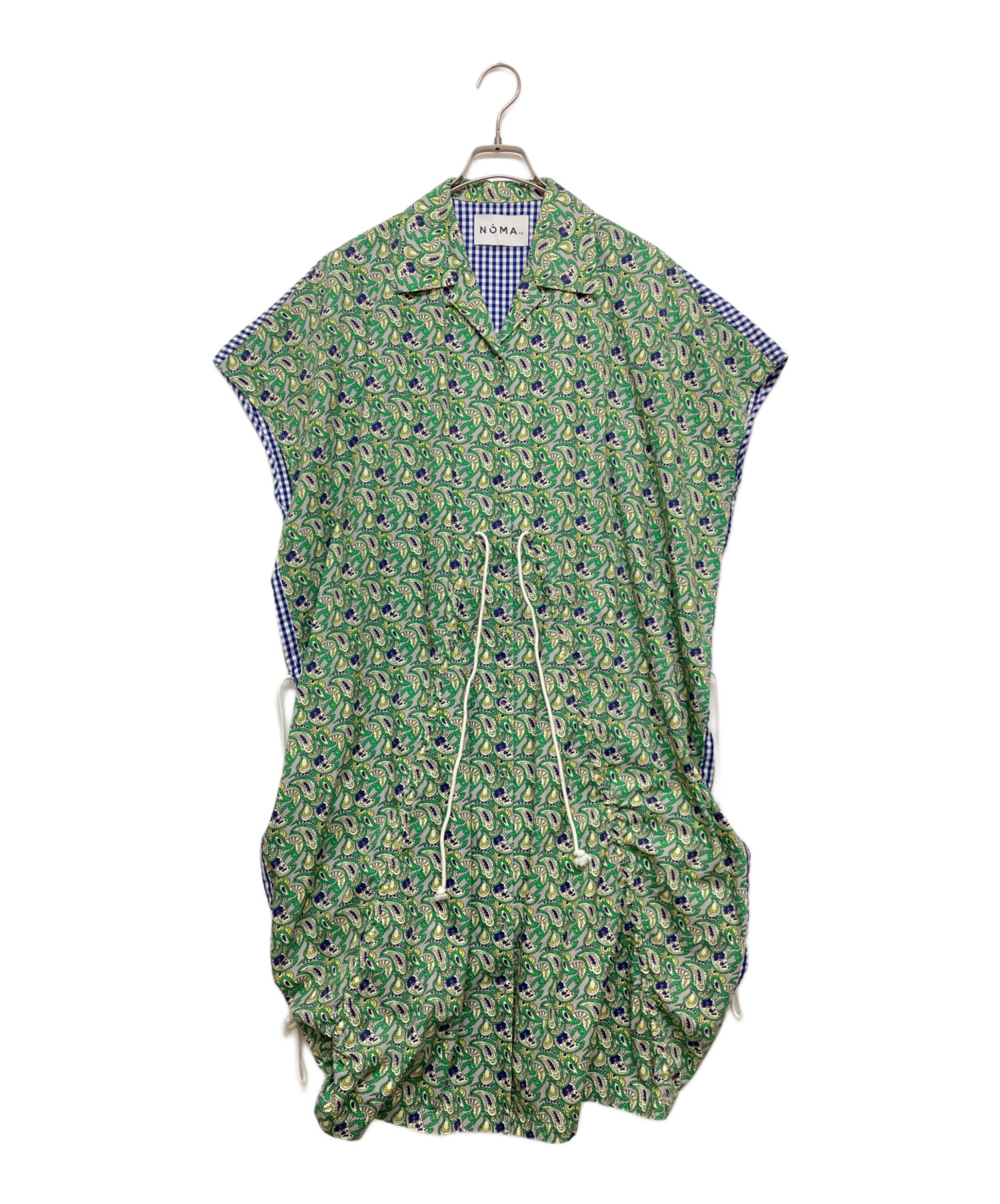 NOMA t.d. ノーマティーディー 22AW 日本製 Draw Your Garden Shirt Dress ドローユアガーデンシャツワンピース N34-DR02 ONE SIZE ライトグリーン 長袖 キュプラ WORK BY HAND フラワー ペイズリー トップス【中古】【NOMA t.d.】 中古・古着通販】NOMA t.d. (ノーマティーディー) ペイズリー