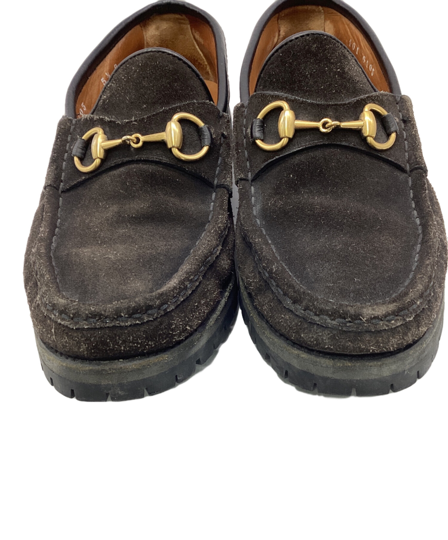 GUCCI スエード ビットローファー 使 中古・古着通販】GUCCI (グッチ) スエードビットローファー ブラウン