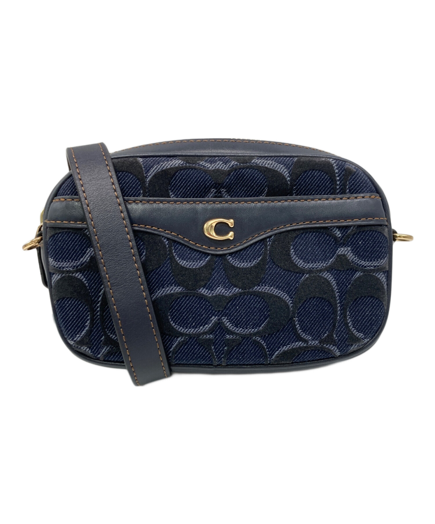 中古・古着通販】COACH (コーチ) 2WAYショルダーバッグ ネイビー  