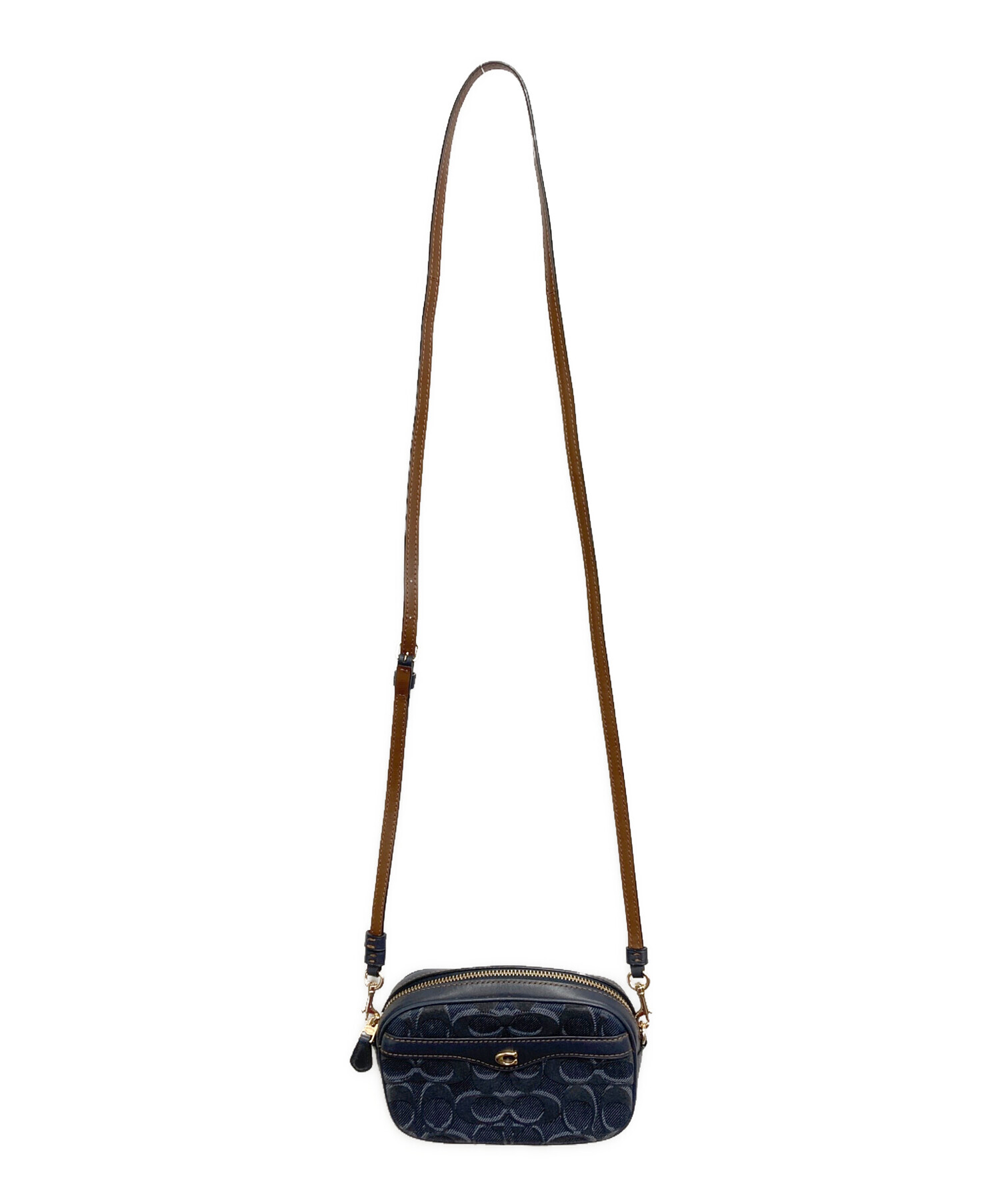 中古・古着通販】COACH (コーチ) 2WAYショルダーバッグ ネイビー  