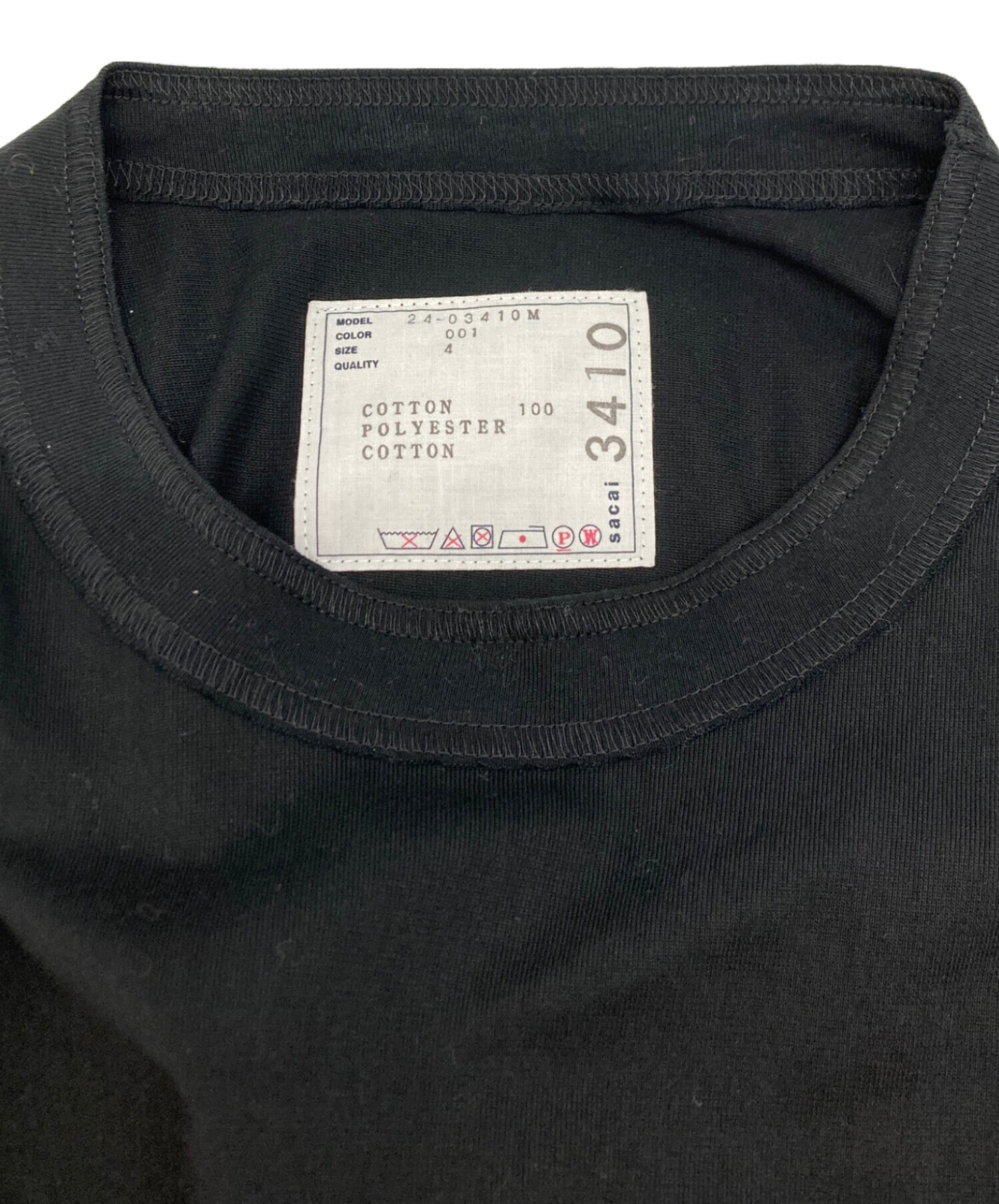 新品未使用　sacai S Cotton Jersey L/S T size4 中古・古着通販】sacai (サカイ) Cotton Jersey L/S T-Shirt ブラック