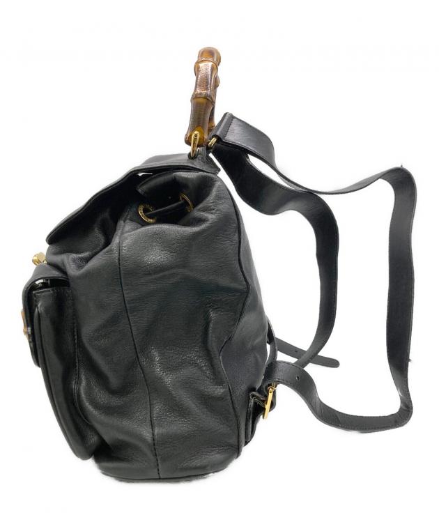 中古・古着通販】GUCCI (グッチ) バンブー バックパック ブラック