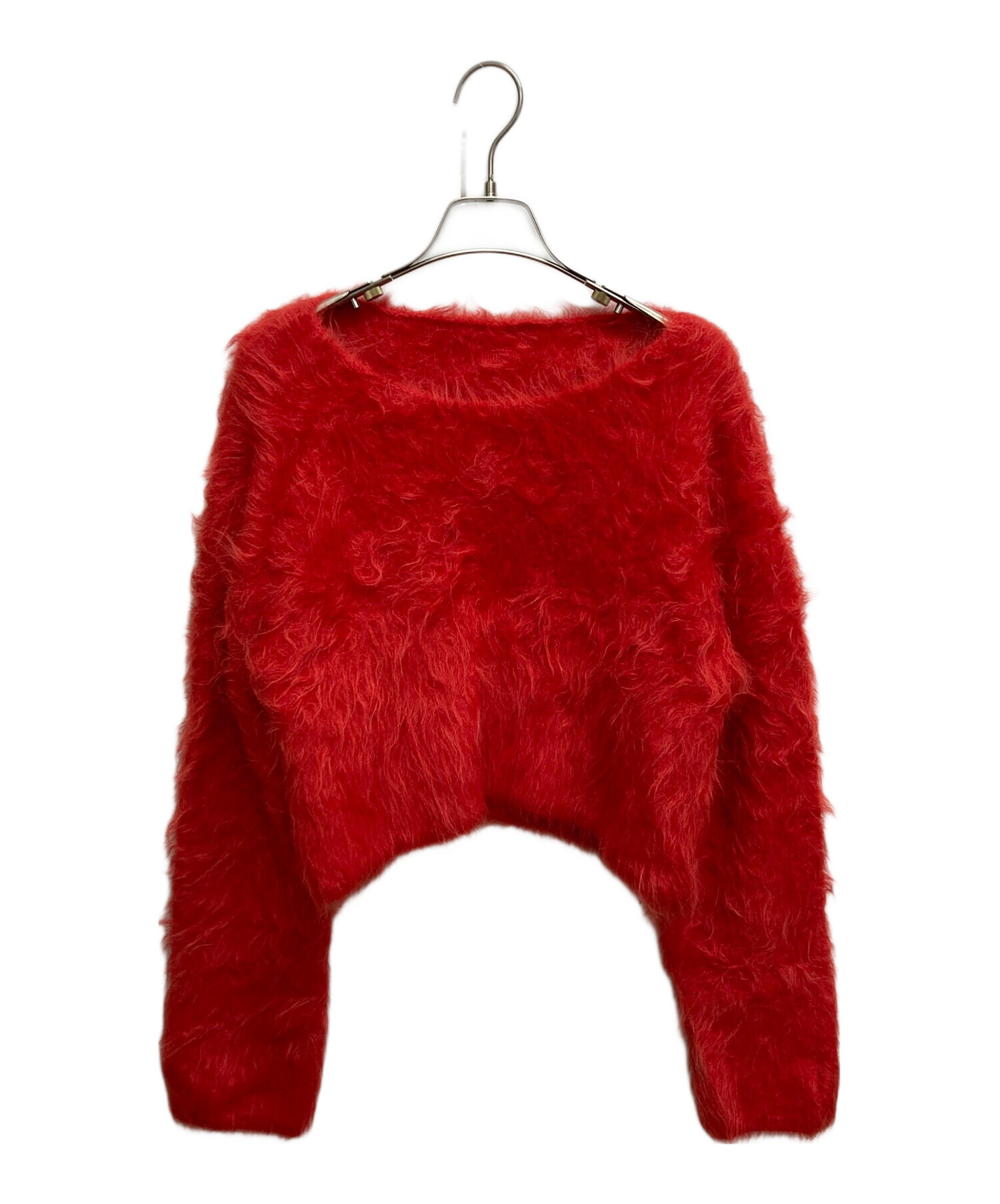 anuans スーリーアルパカショートニットプルオーバー レッド anuans（アニュアンス）の「スーリーアルパカショートニットプル