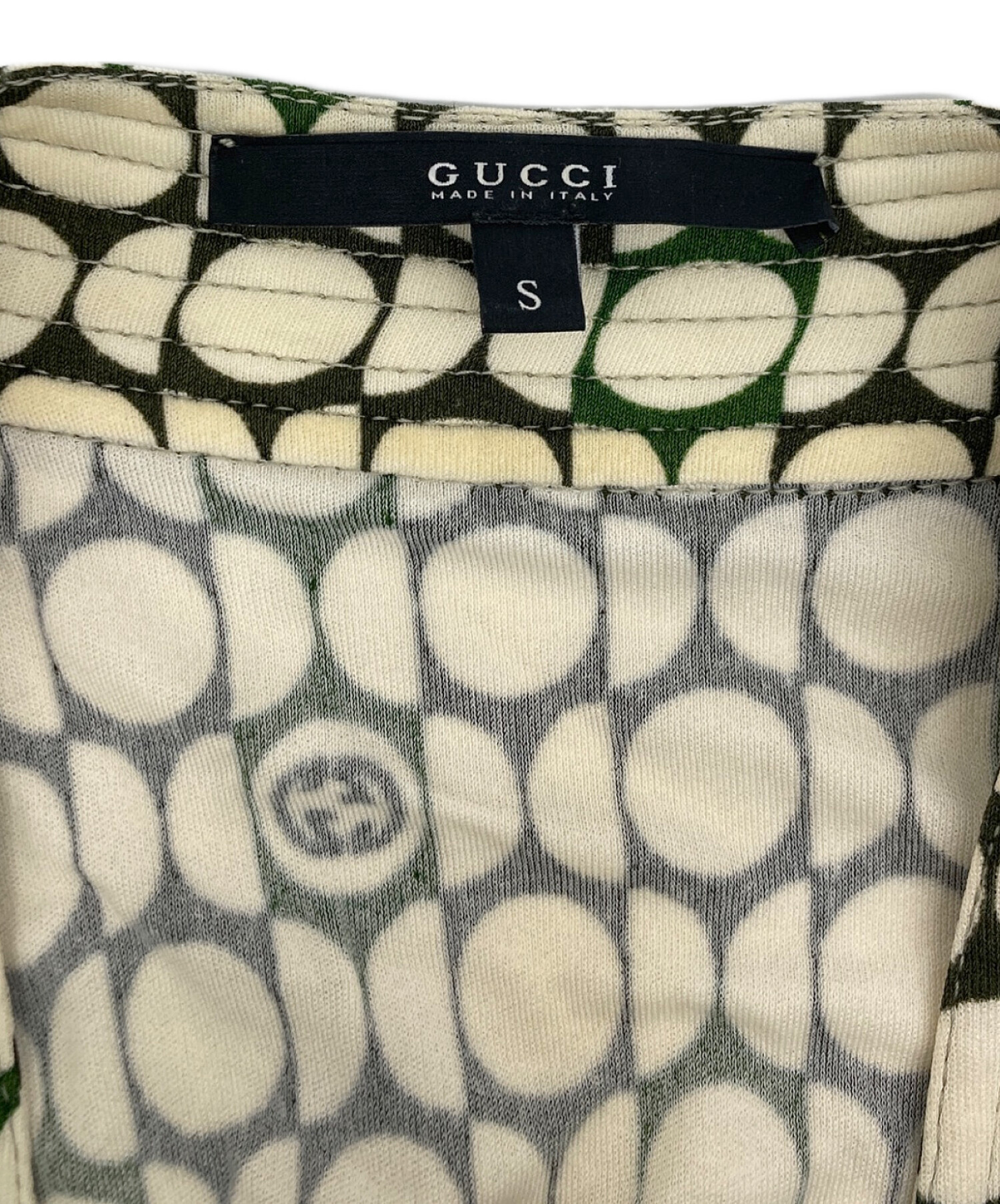 中古・古着通販】GUCCI (グッチ) ワンピース ホワイト×グリーン サイズ