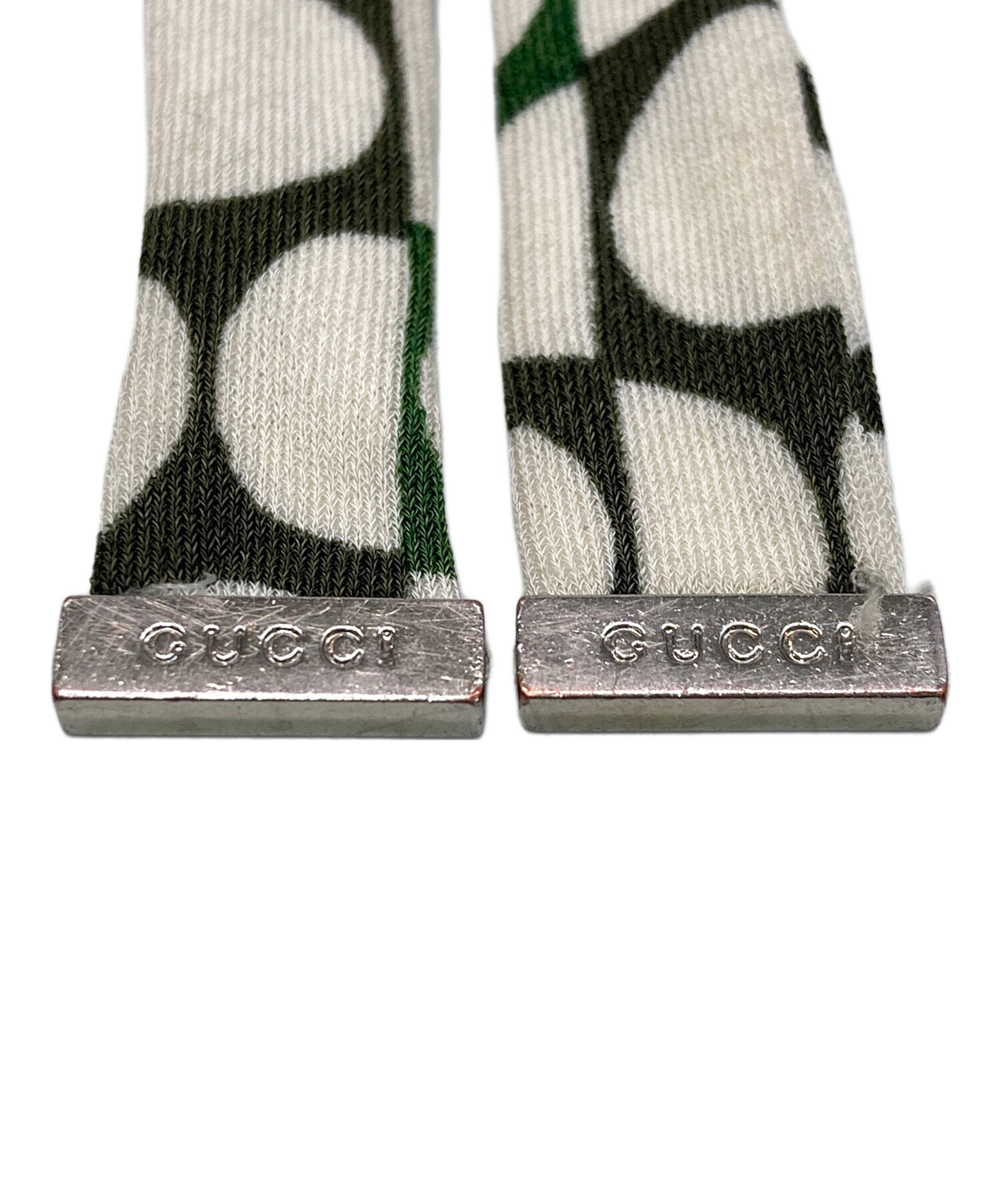 中古・古着通販】GUCCI (グッチ) ワンピース ホワイト×グリーン サイズ