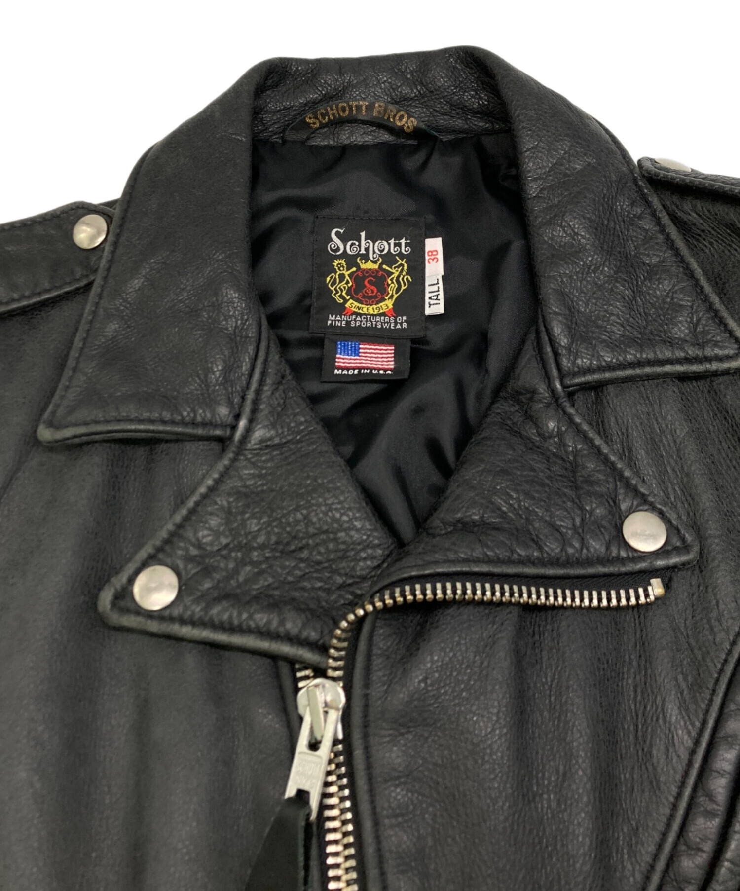 Schott ライダースジャケット　38号 SCHOTT/別注 セミダブル レザーライダース ジャケット｜Daytona Park