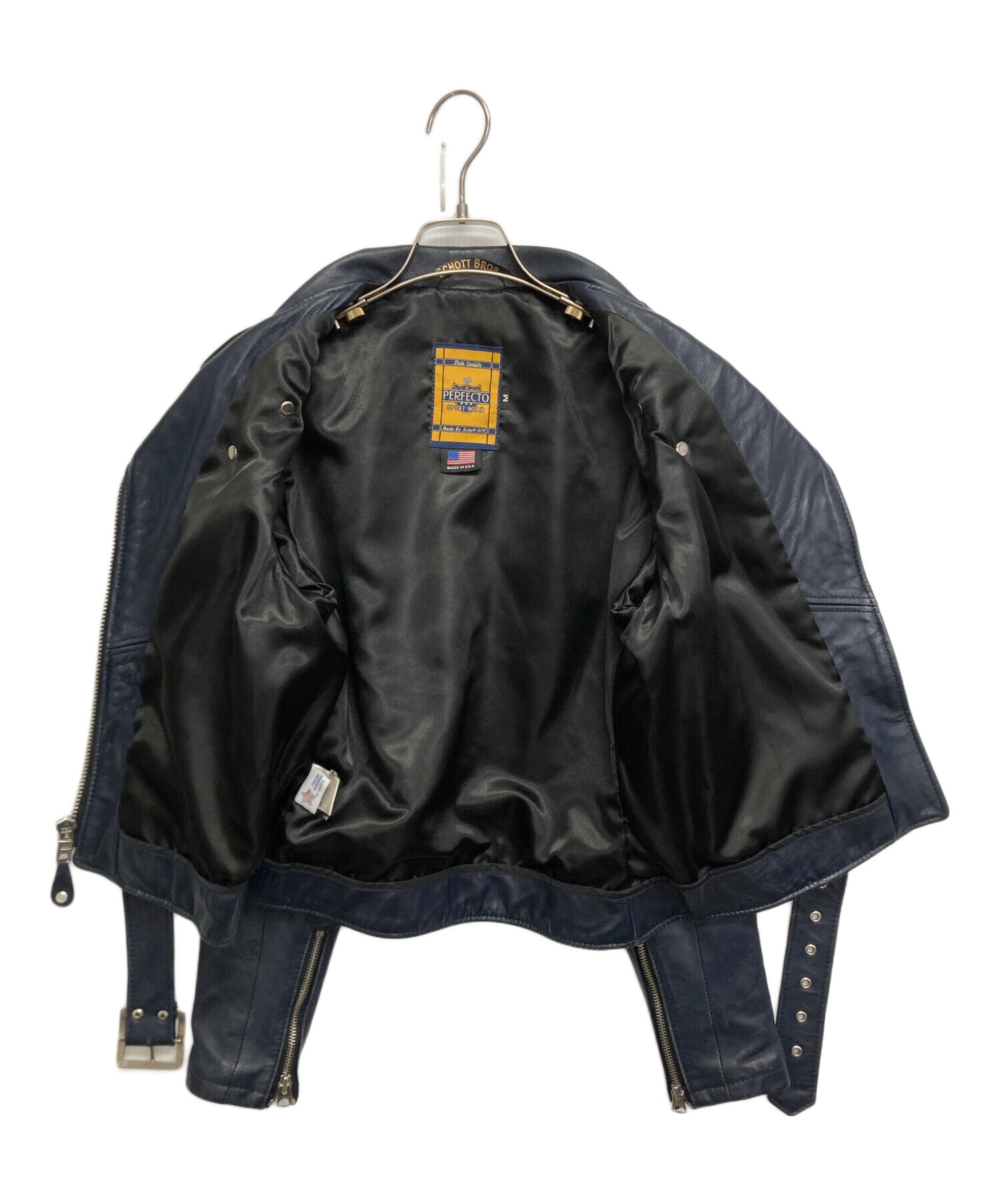 中古・古着通販】Schott (ショット) ライダースジャケット ネイビー