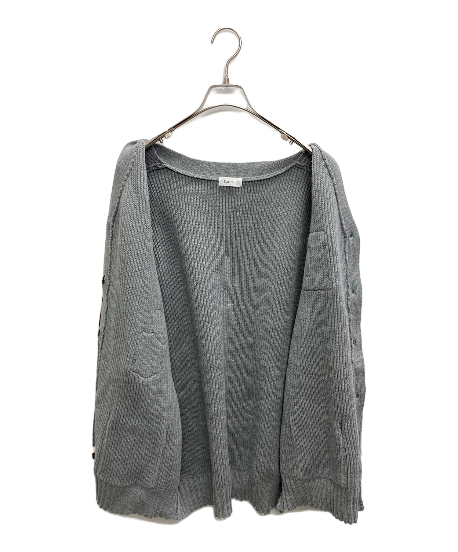 中古・古着通販】darich (ダーリッチ) カレッジワッペンVネックニット