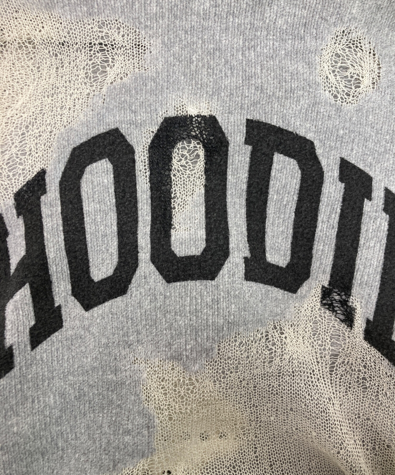 中古・古着通販】doublet (ダブレット) RIPPED OFF KNIT HOODIE グレー