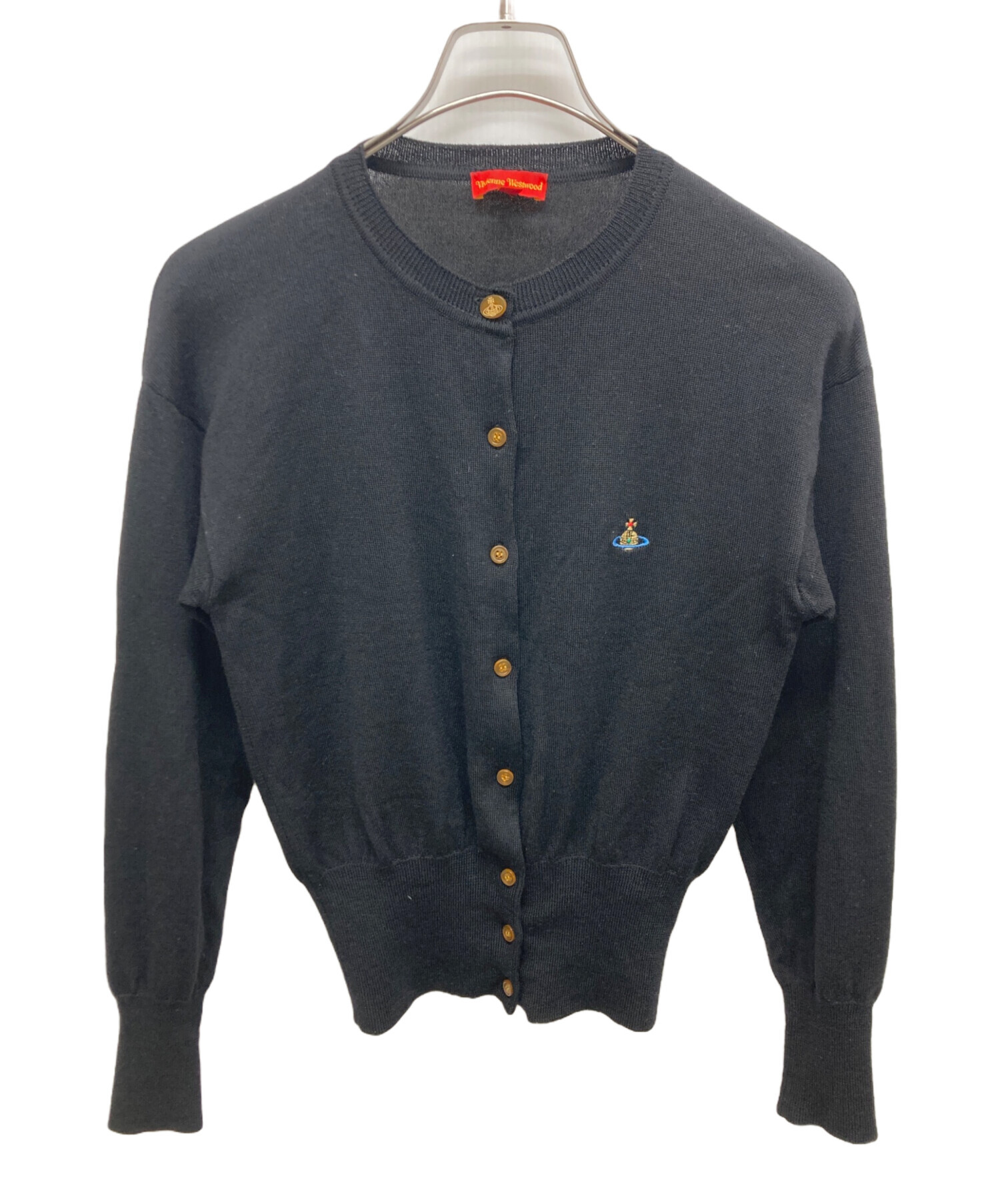 ヴィヴィアン・ウエストウッド　カーディガン　刺繍ロゴ　Lサイズ　ブラック　古着 ヴィヴィアン・ウエストウッド カーディガン 刺繍ロゴ Lサイズ