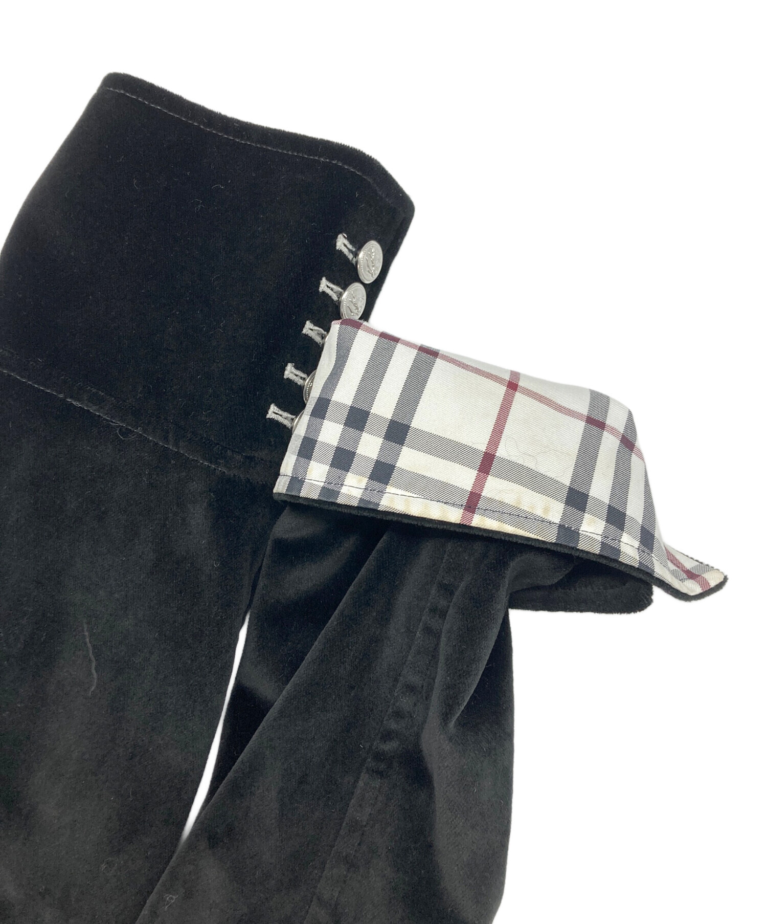 バーバリーブラックレーベル　ベロアコート　サイズL 中古・古着通販】BURBERRY BLACK LABEL (バーバリーブラックレーベル