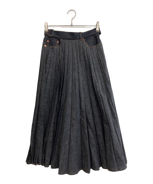 中古・古着通販】sacai (サカイ) デニムプリーツスカート インディゴ