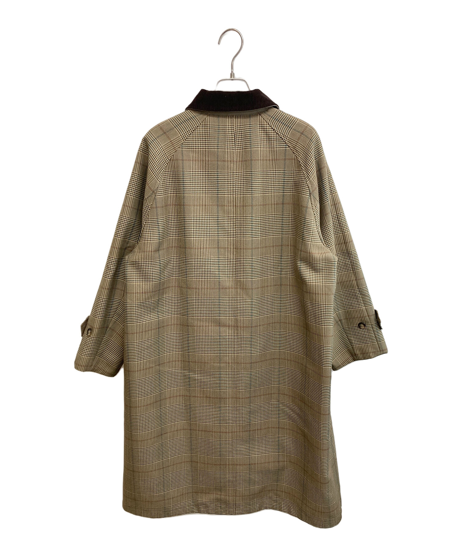 BEAUTY&YOUTH コットンシャンブレーリバーシブル ステンカラーコート コットンシャンブレー×毛ブレンドチェック リバーシブル ステンカラー