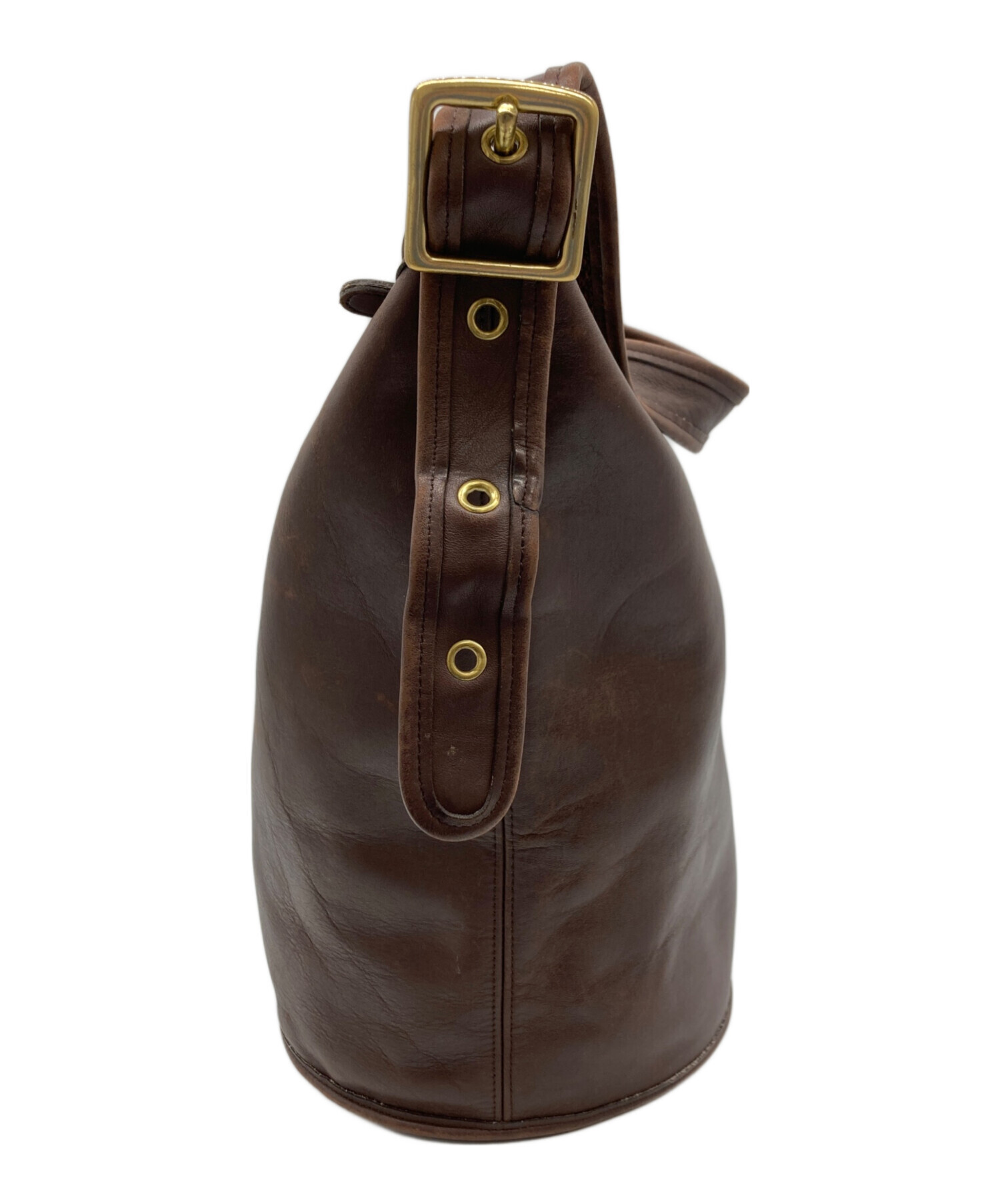 コーチ COACH ショルダーバッグ レザー バケツ型 中古・古着通販】COACH (コーチ) バケツ型レザーショルダーバッグ