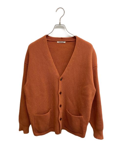 AURALEE ブラウン カーディガン 中古・古着通販】AURALEE (オーラリー) SUPER FINE WOOL RIB KNIT BIG