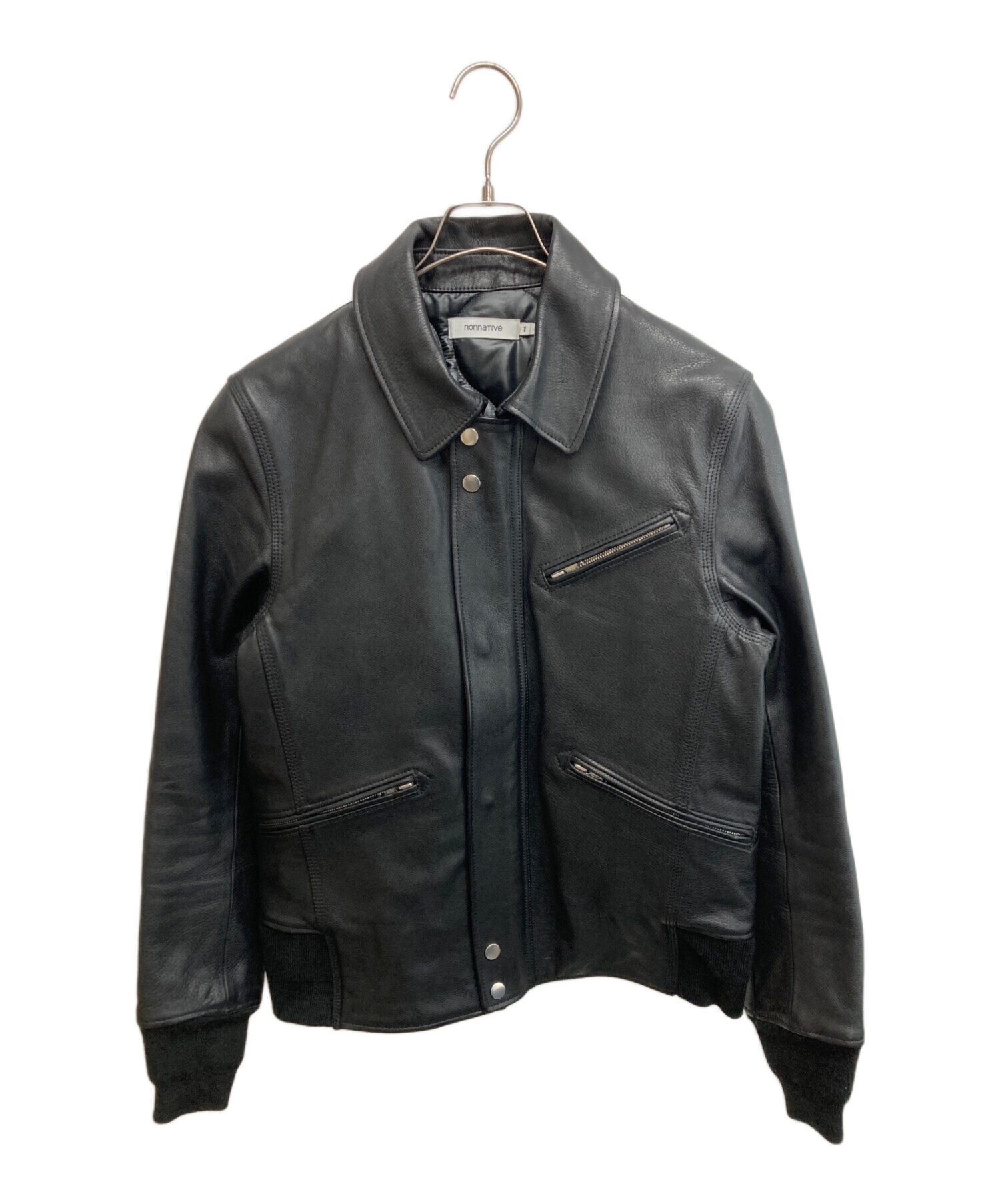 定価12万　nonnative 本革　ダブルライダースジャケット 黒 中古・古着通販】nonnative (ノンネイティブ) 中綿カウレザー