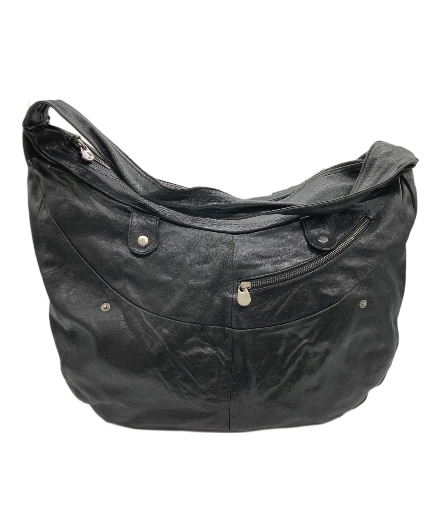 Ｙ's　ワイズ　MANDARINA 黒 レザー バッグ　ショルダー　レア　美品 中古・古着通販】Y's (ワイズ) MANDARINA (マンダリナ) Lamb leather