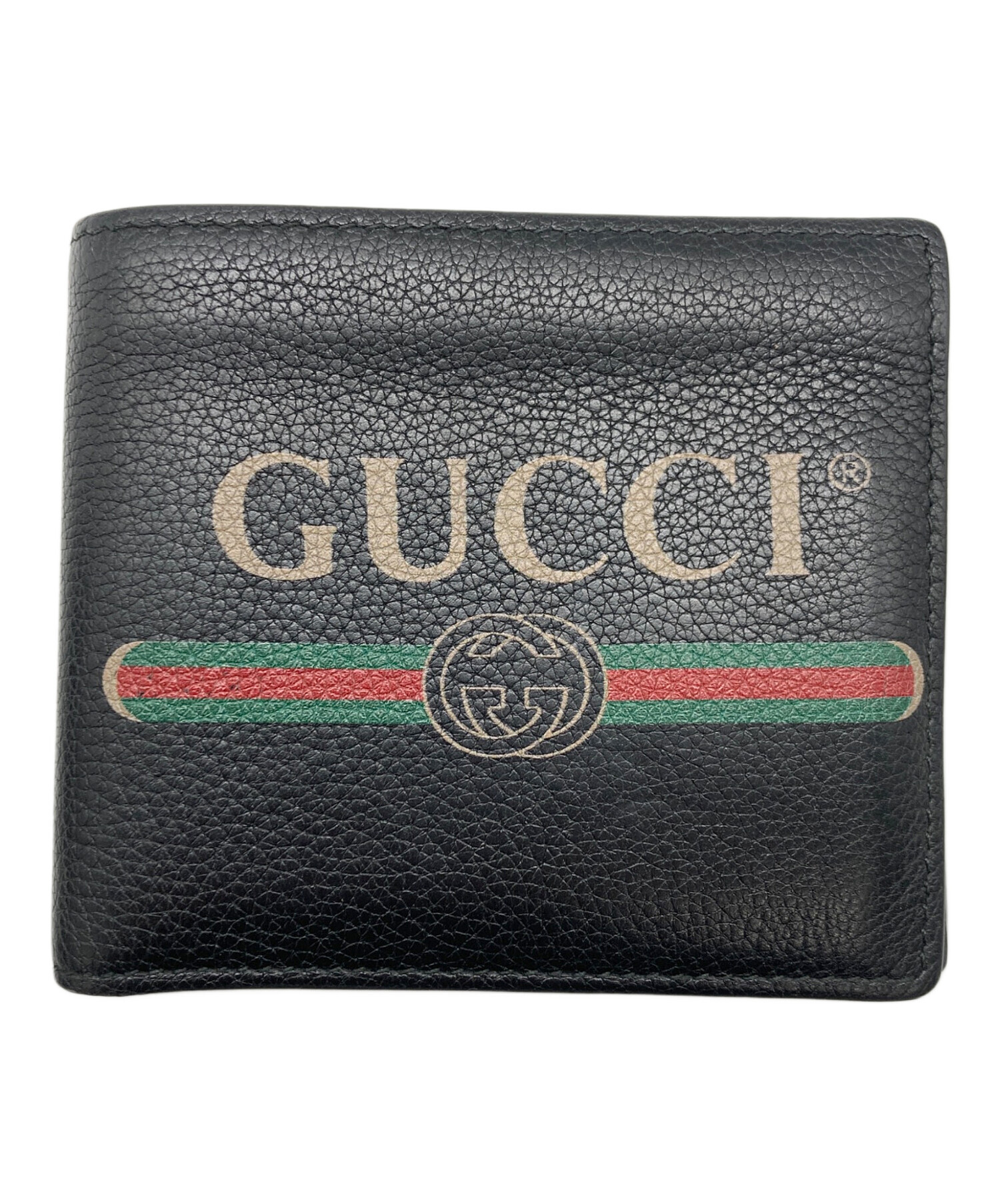 中古・古着通販】GUCCI (グッチ) 2つ折り財布 ブラック サイズ:実寸