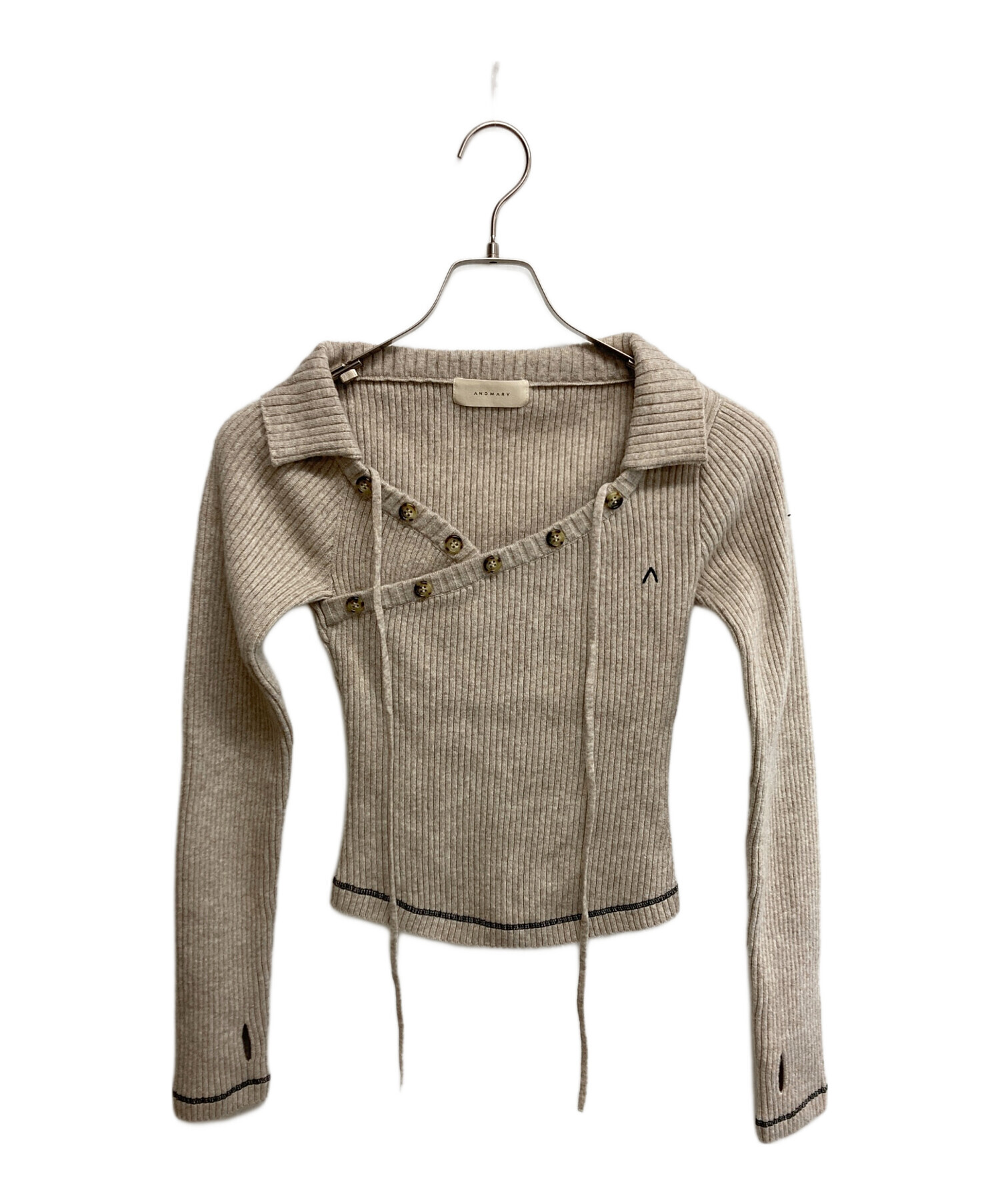 中古・古着通販】ANDMARY (アンドマリー) Anita button knit tops