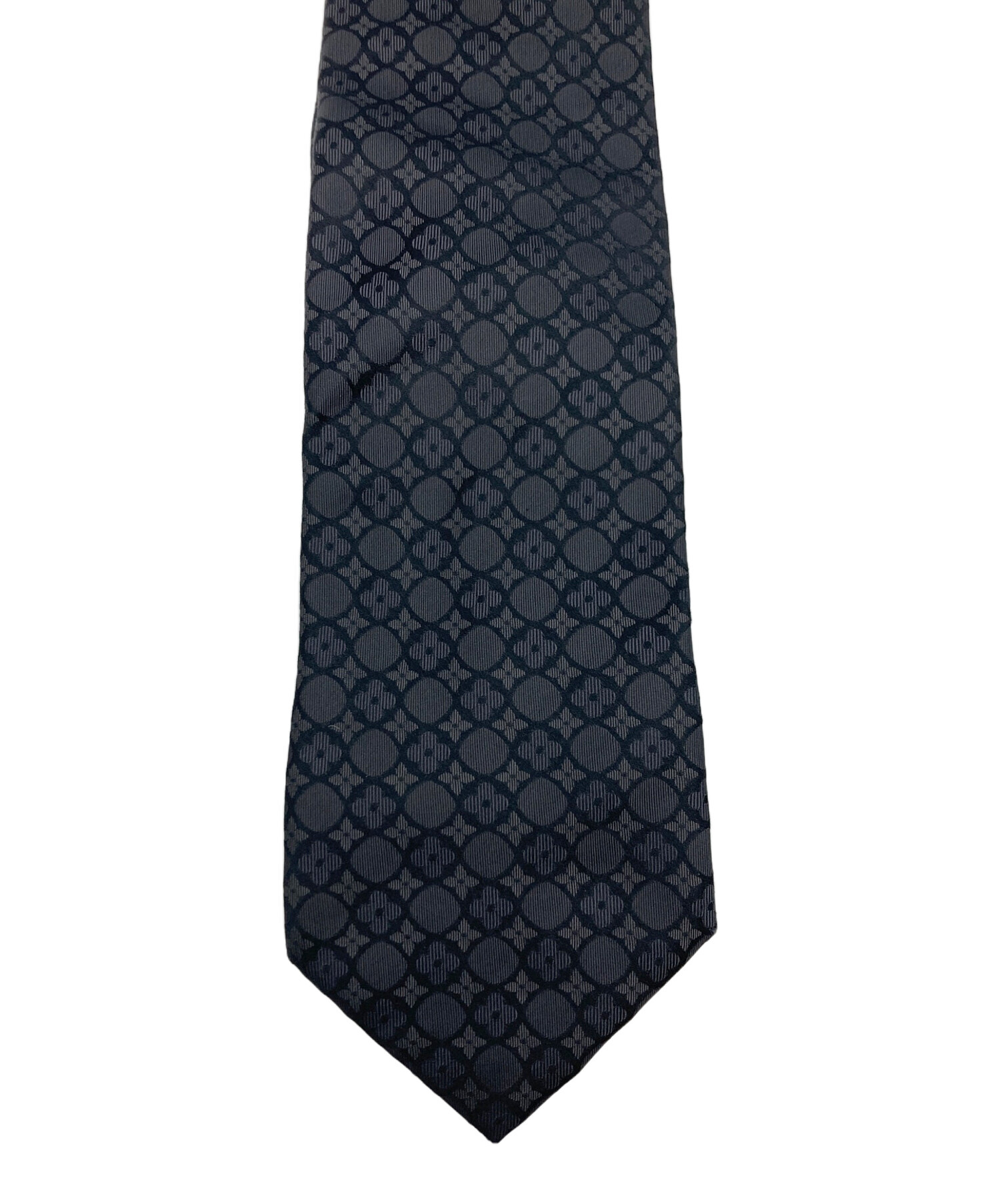 ルイヴィトン 高級シルクネクタイ 総柄 ブラック 中古・古着通販】LOUIS VUITTON (ルイ ヴィトン) シルクネクタイ