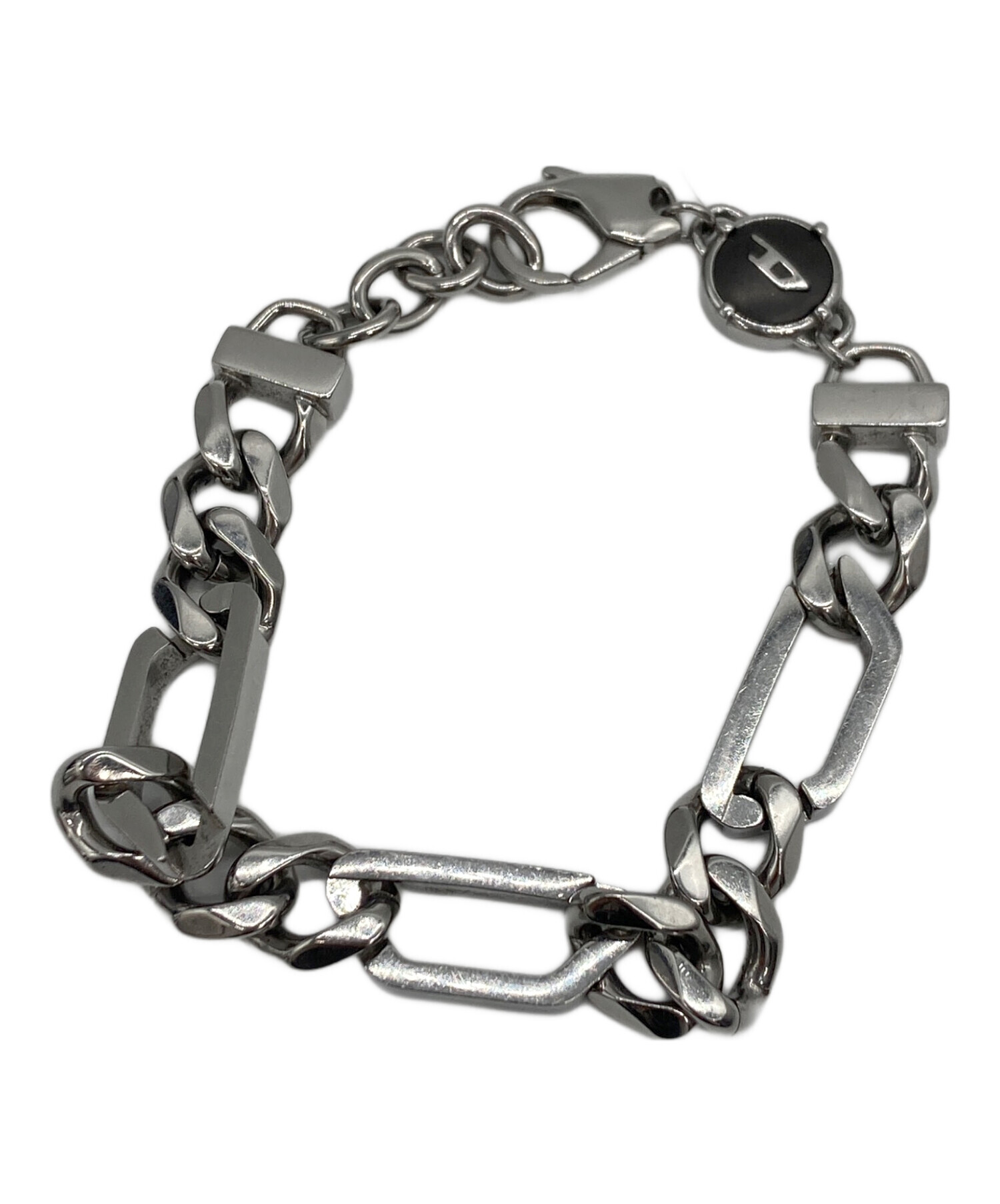 美品箱付✨DIESEL ディーゼル DX1351 シルバー ブレスレット 中古・古着通販】DIESEL (ディーゼル) DX1351ブレスレット シルバー