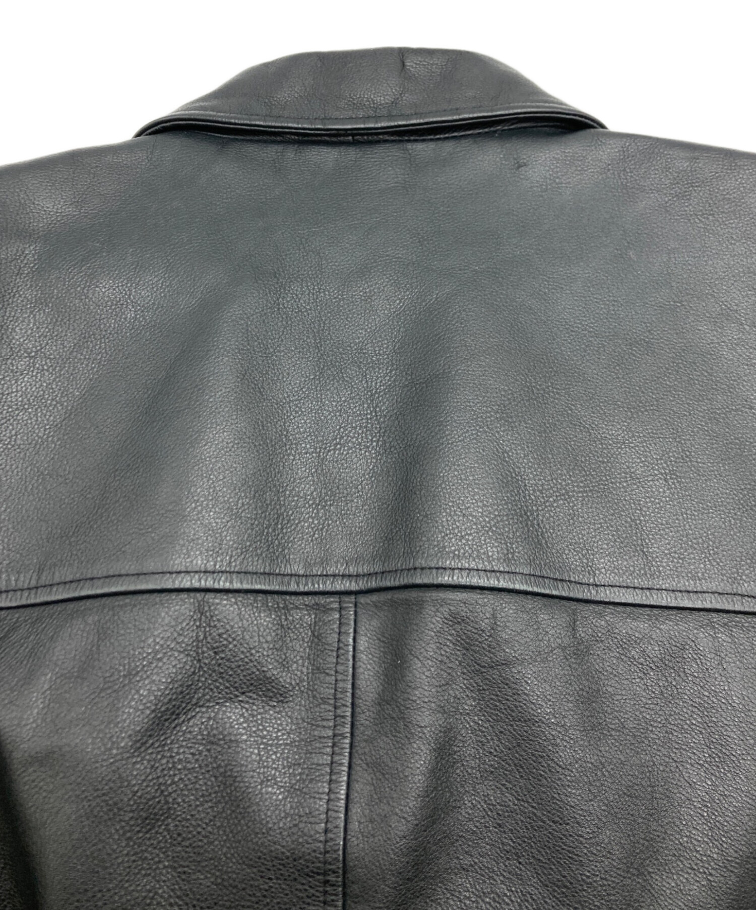 中古・古着通販】GAP (ギャップ) レザーカーコート ブラック サイズ
