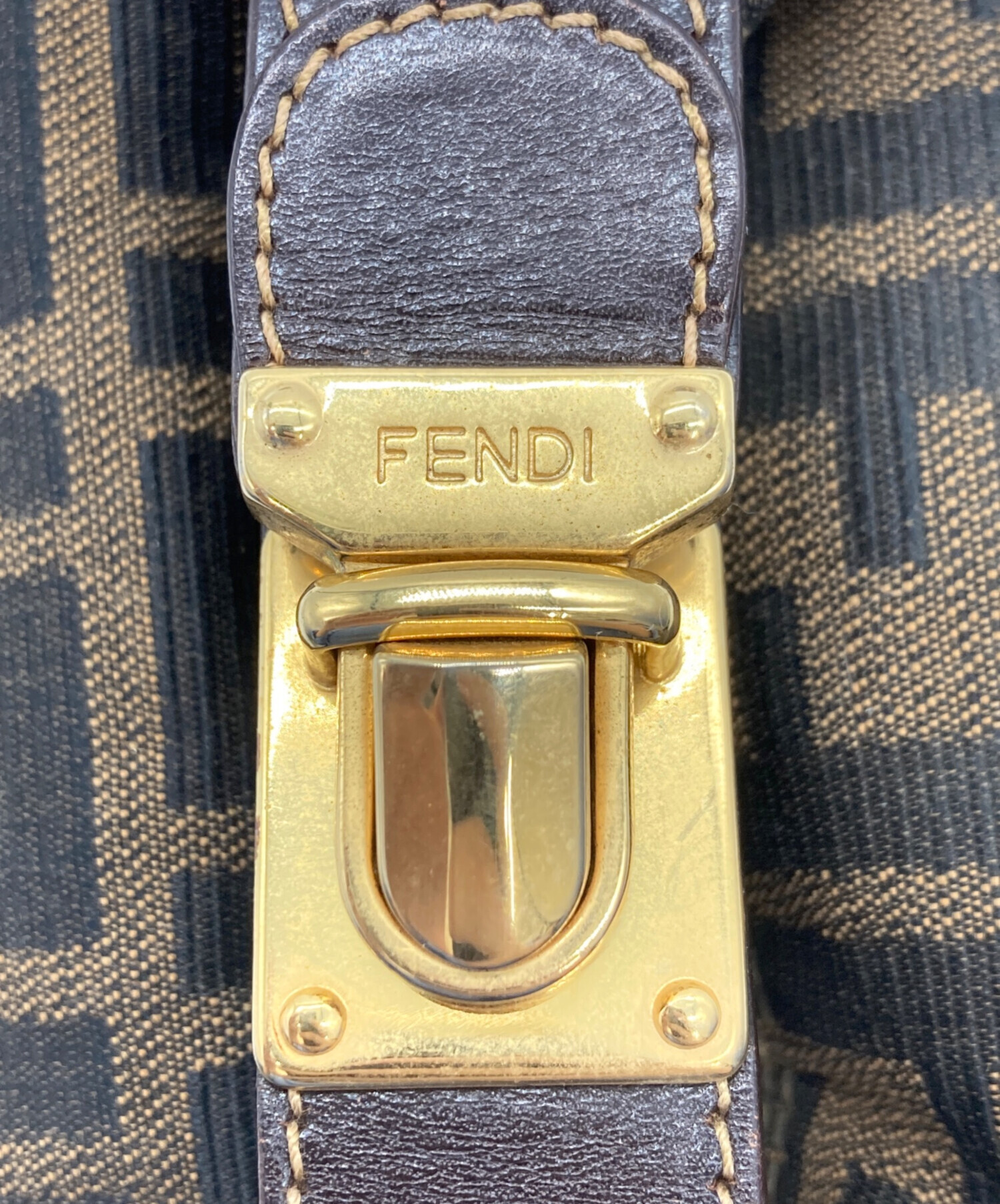 中古・古着通販】FENDI (フェンディ) ズッカ柄バニティバッグ ブラック