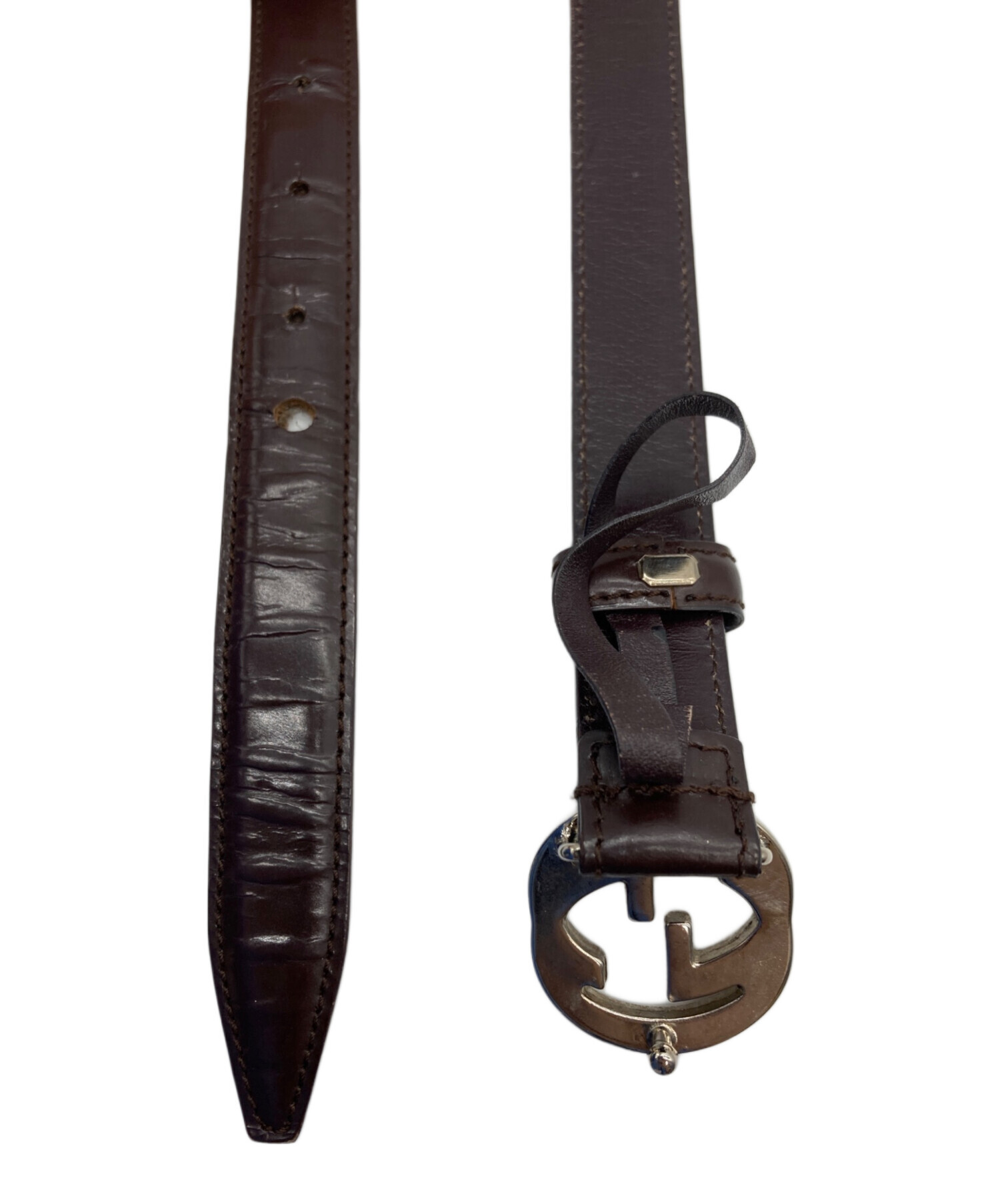 中古・古着通販】GUCCI (グッチ) GGインターロッキングレザーベルト