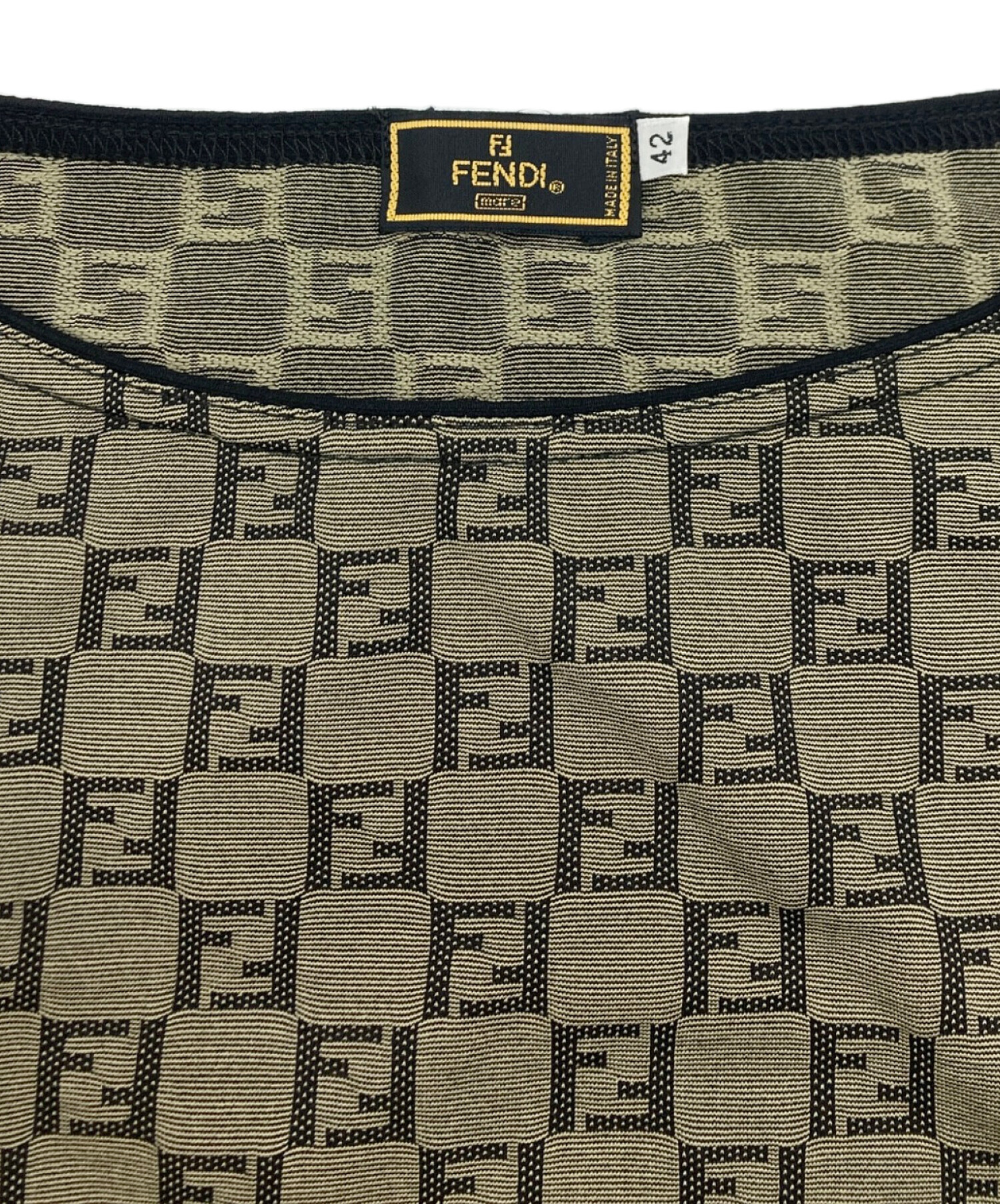 中古・古着通販】FENDI (フェンディ) ズッカ柄タンクトップ ベージュ