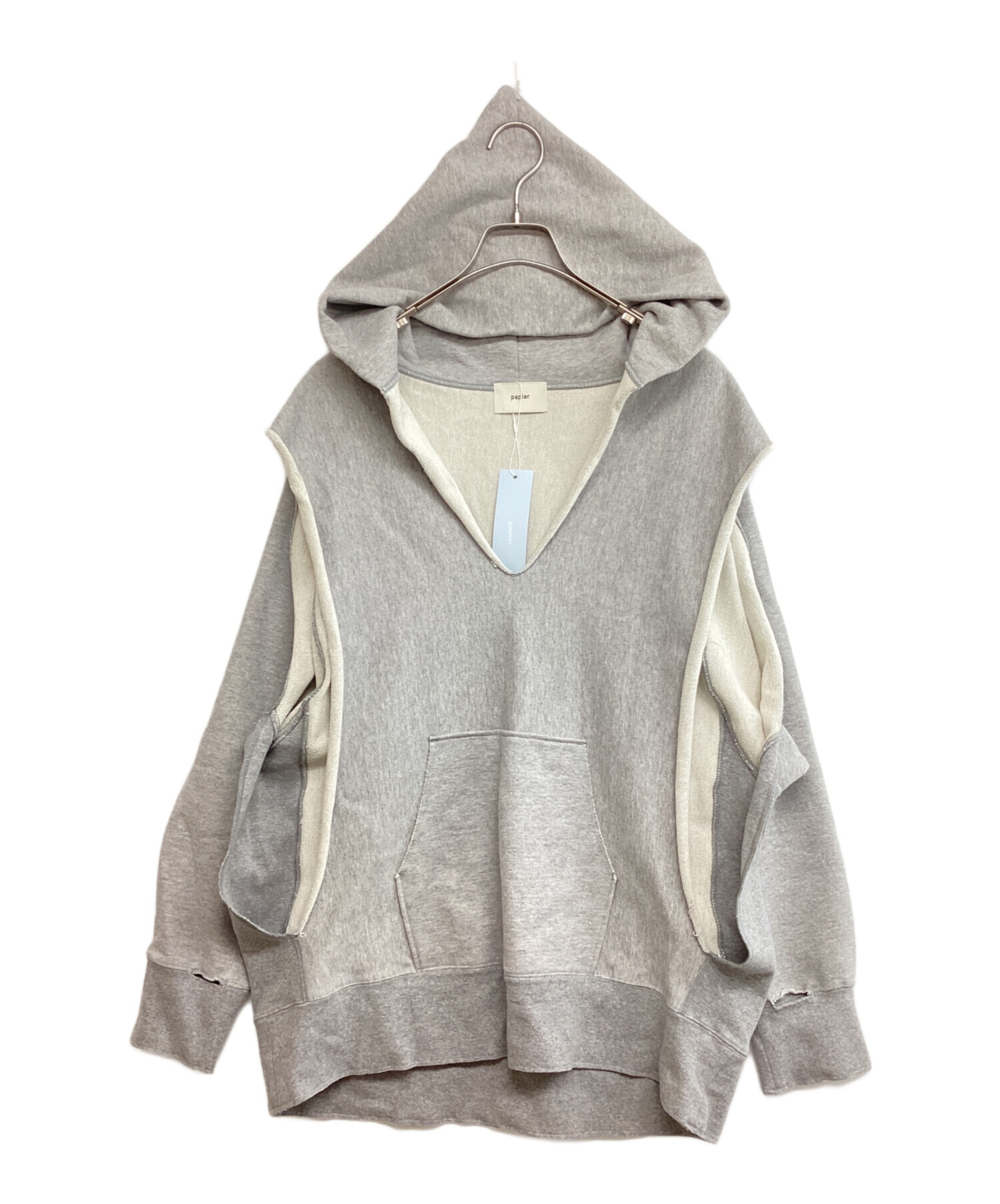 中古・古着通販】papier (パピエ) Broken parker グレー サイズ:SIZE